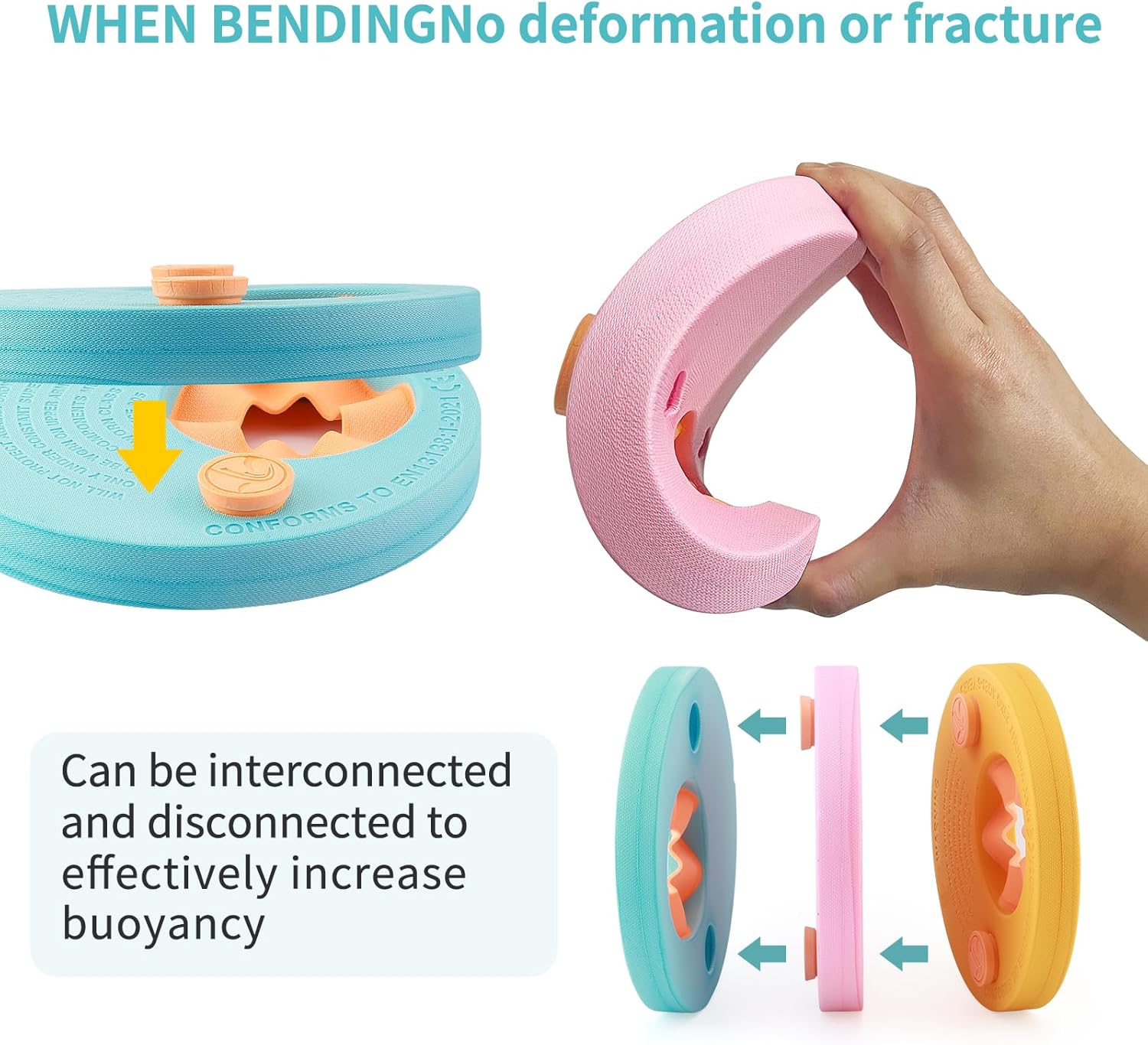 Thumbnail 2 de Kaianda 6 Pieces Foam Pool Floats: Kids' Arm Bands and Discs for Learning to Swim