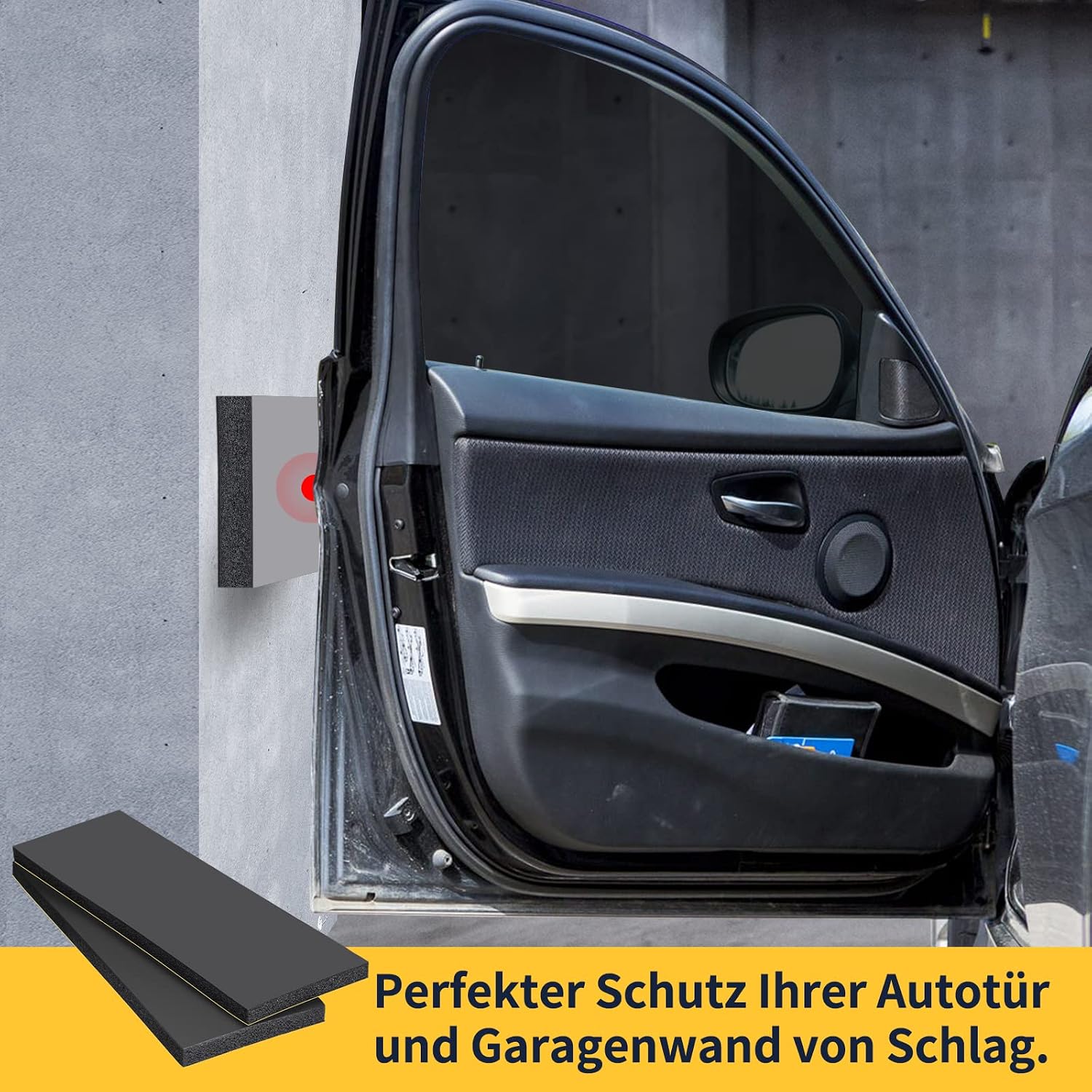 Detalle de 2er Set Garagen Wandschutz Selbstklebend, 42 × 15 × 2 cm – EVA-Schaum, selbstklebend