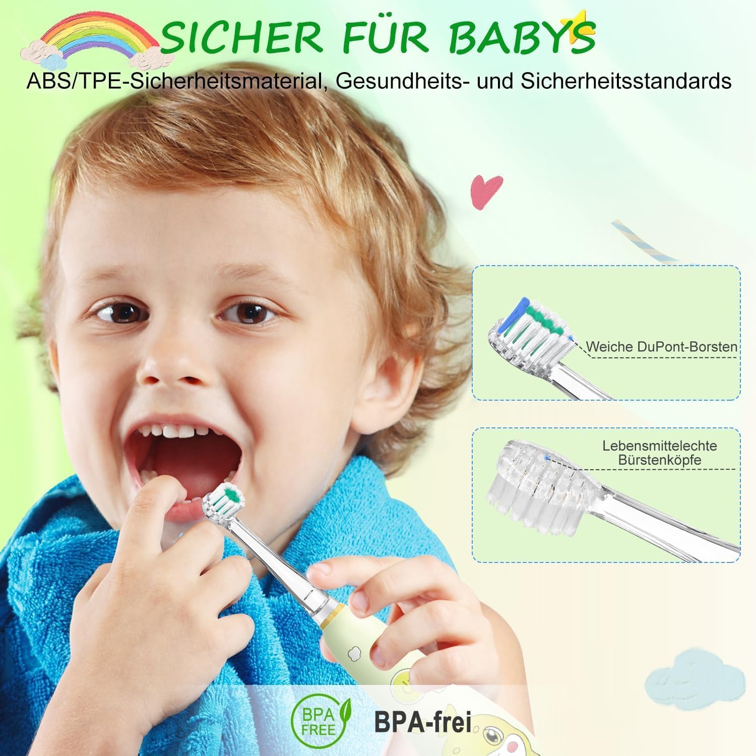 Thumbnail 3 de Ersatzbürsten für Seago & Teeteck Kinderzahnbürsten – 5er-Set kompatibel mit SG-513/SG-977/SG-2139