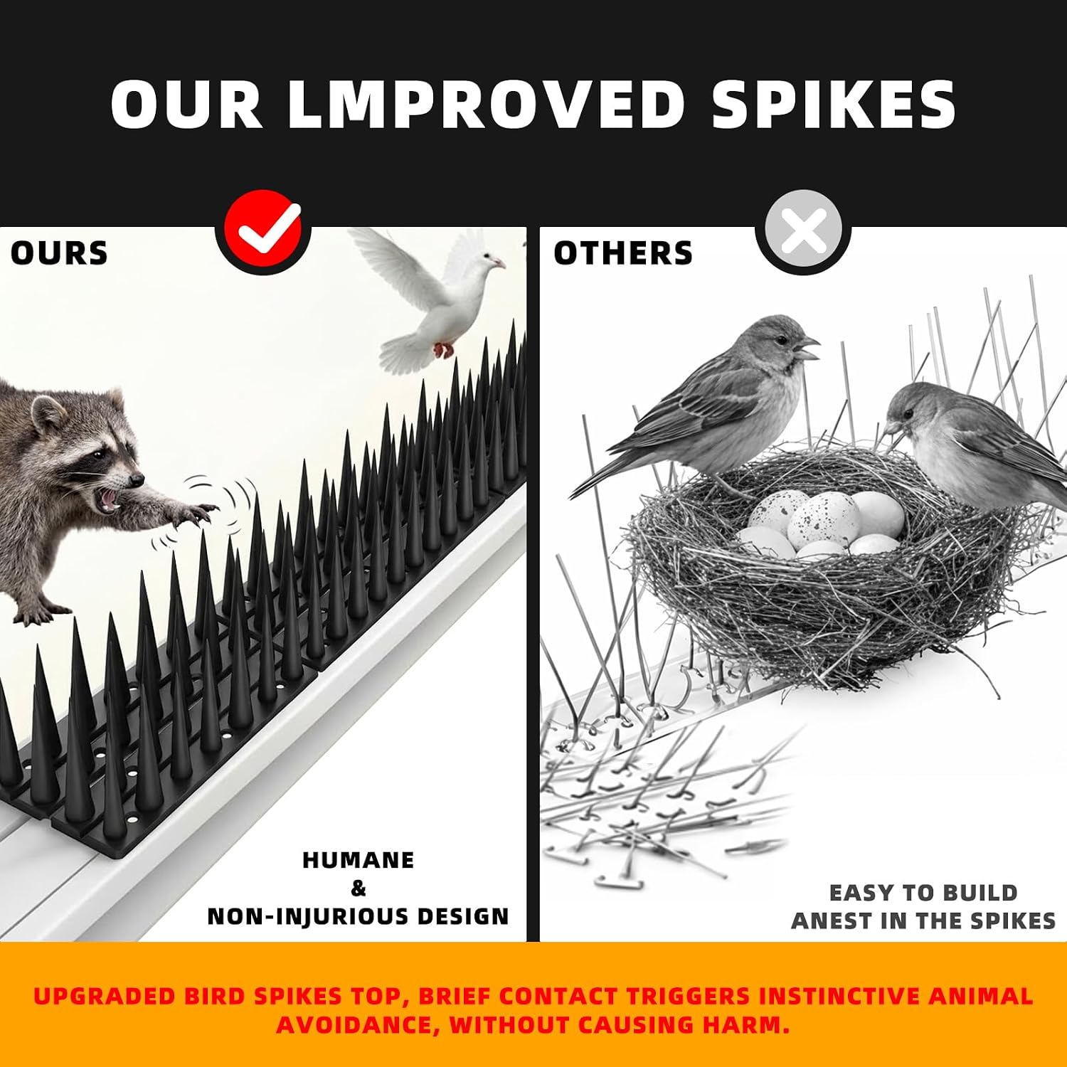 Thumbnail 6 de LavviTech Bird Spikes Plastic Outdoor Deterrent, 30-Pack, 41.9 ft Coverage