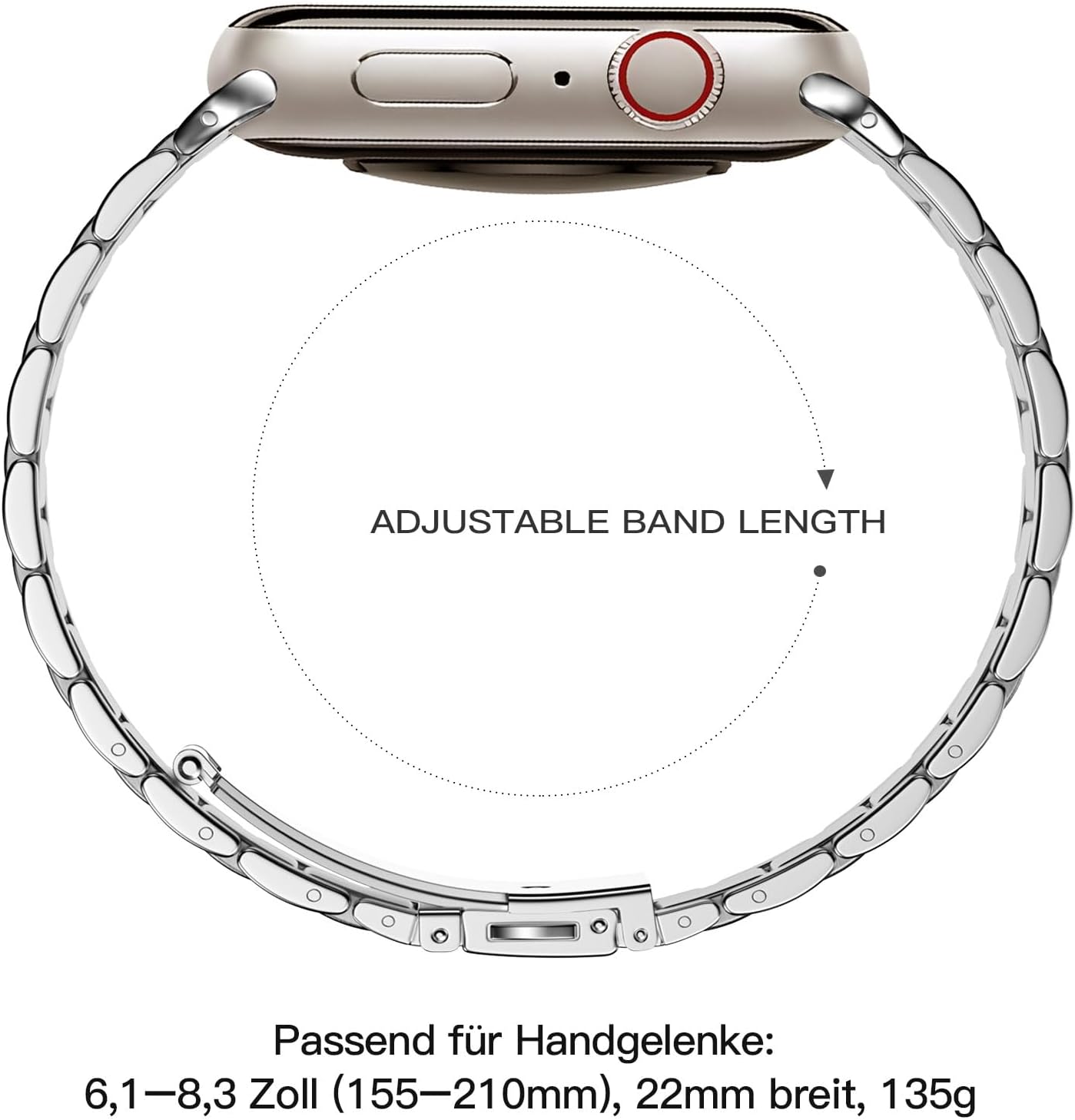 Thumbnail 2 de Netolo Stainless Steel Band for Apple Watch Ultra 49mm (24mm), Compatible with Ultra 2/iWatch Ultra