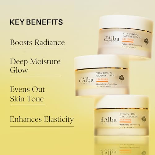 Detalle de d’Alba Piedmont Crema facial hidratante profunda Vita Toning Capsule Cream con cápsulas Vita-Cera (55 ml)