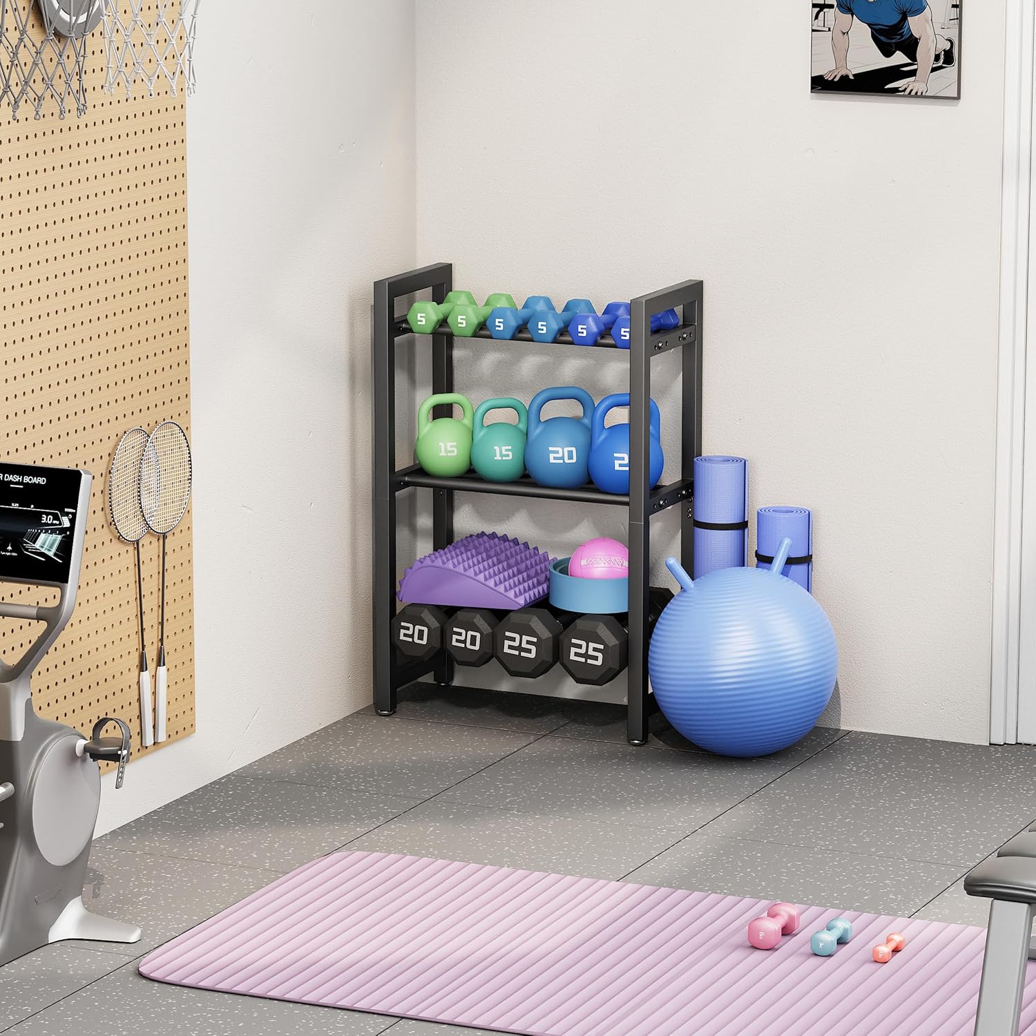 Detalle de Josmimic dumbbell rack 3 tier 100 kg