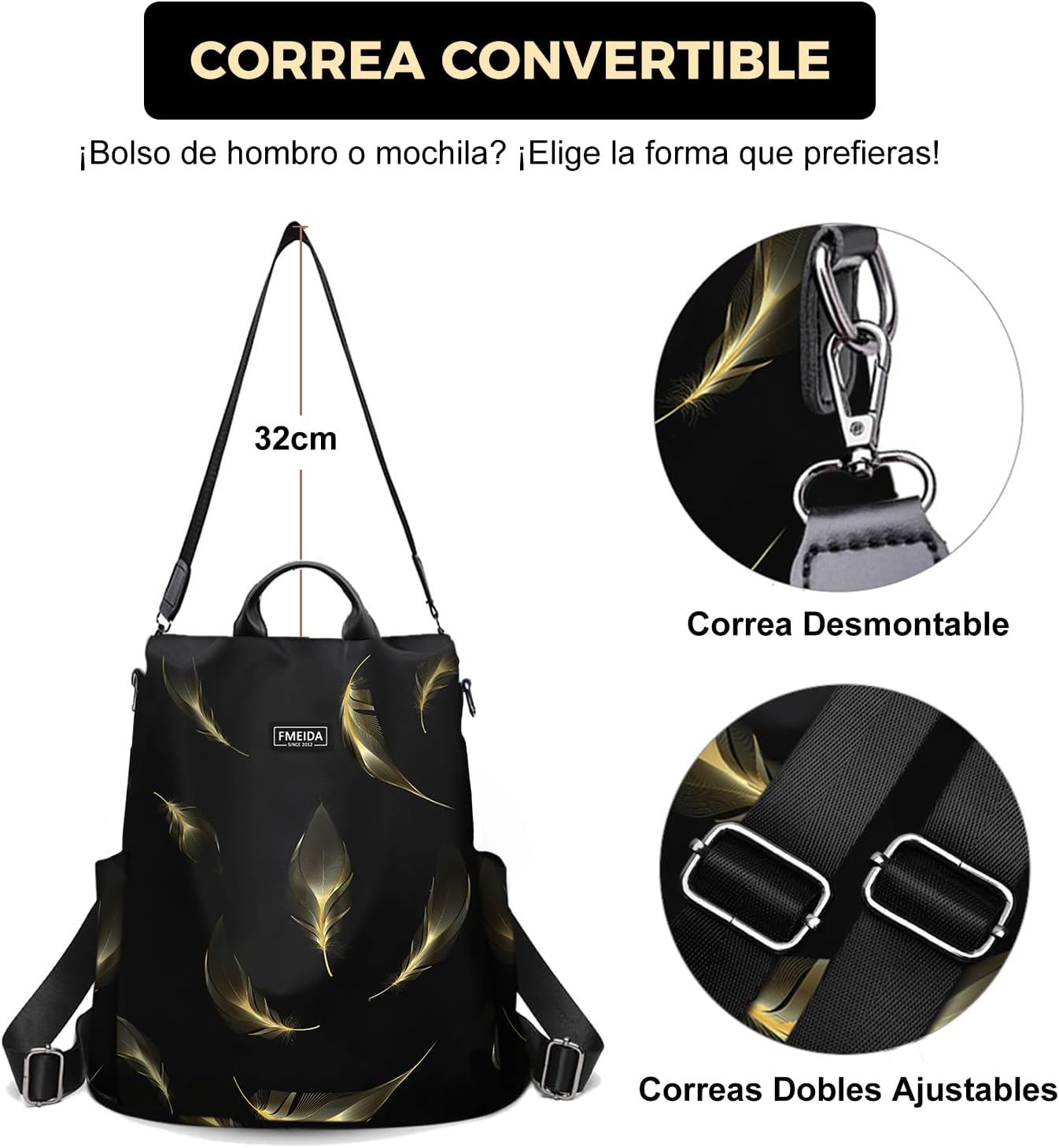 Thumbnail 6 de Fmeida Mochila Antirrobo Mujer 32x15x33 cm