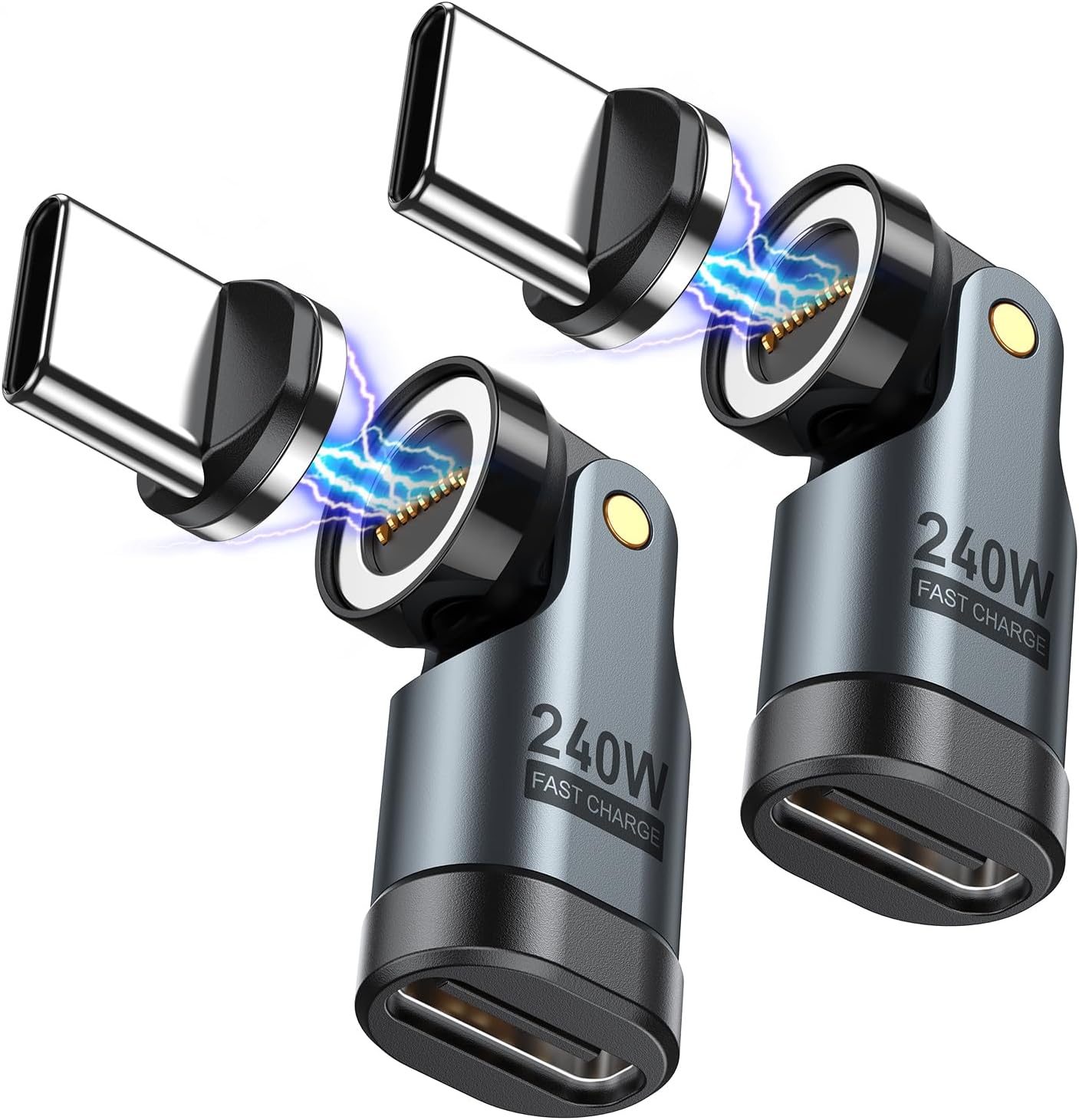 Detalle de VAFOTON 240W USB‑C Magnet Adapter – 2er Set, 9‑Pin Magnetischer Adapter mit 540° Drehung