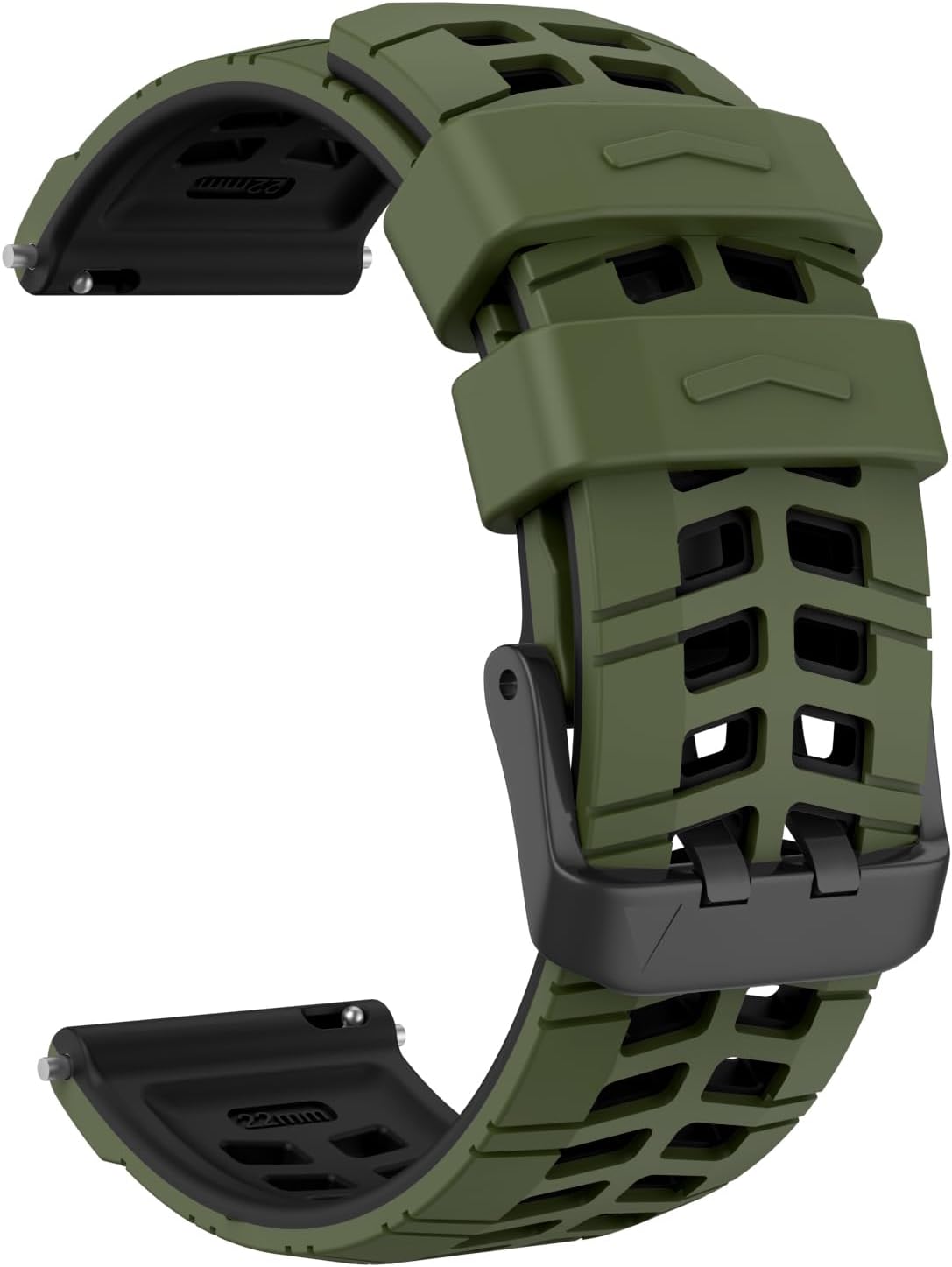 Detalle de OVERSTEP Silicone Replacement Strap for Garmin Forerunner 255/265, Vivoactive 4, Venu 3/2 (22mm Quick Release)