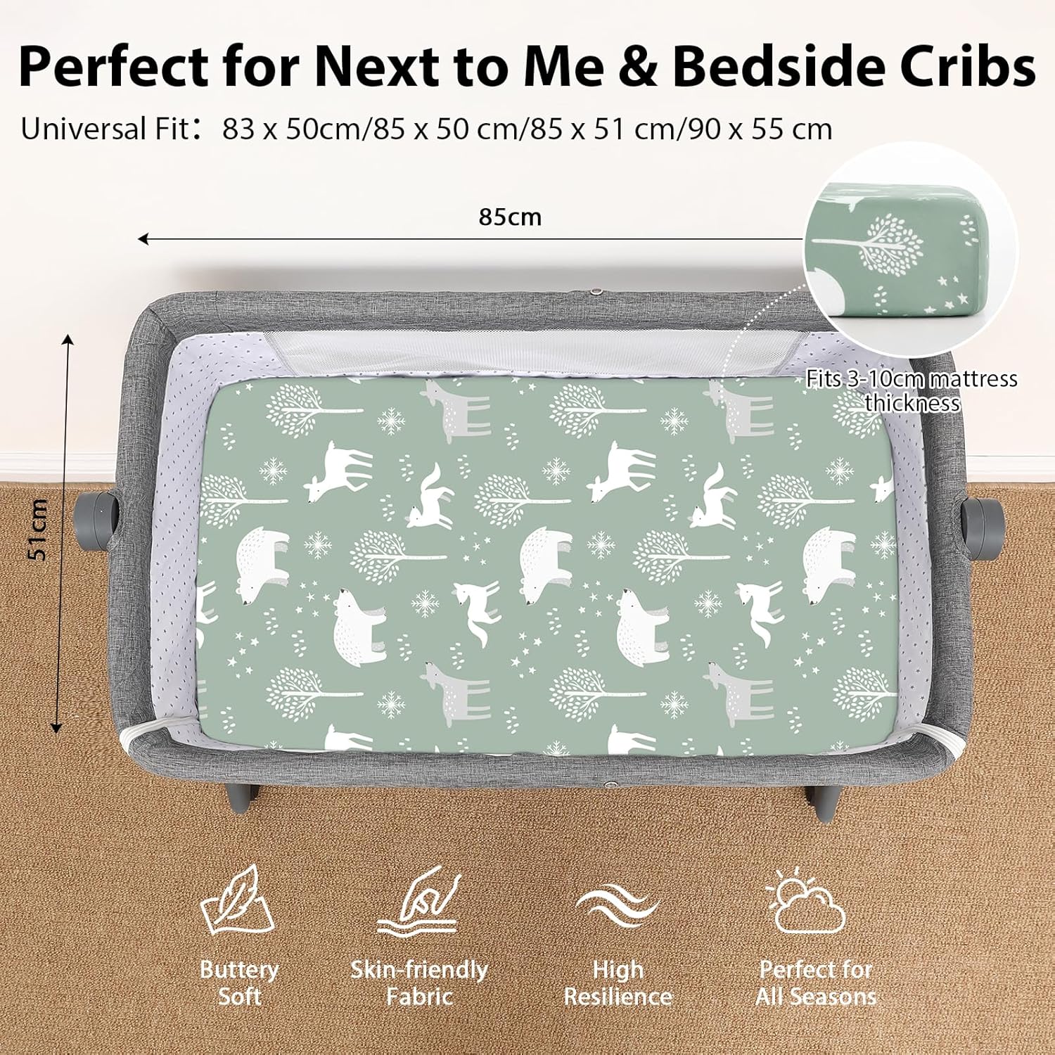 Thumbnail 2 de FIEMOL Drap-housse cododo 50x83 cm lot de 3