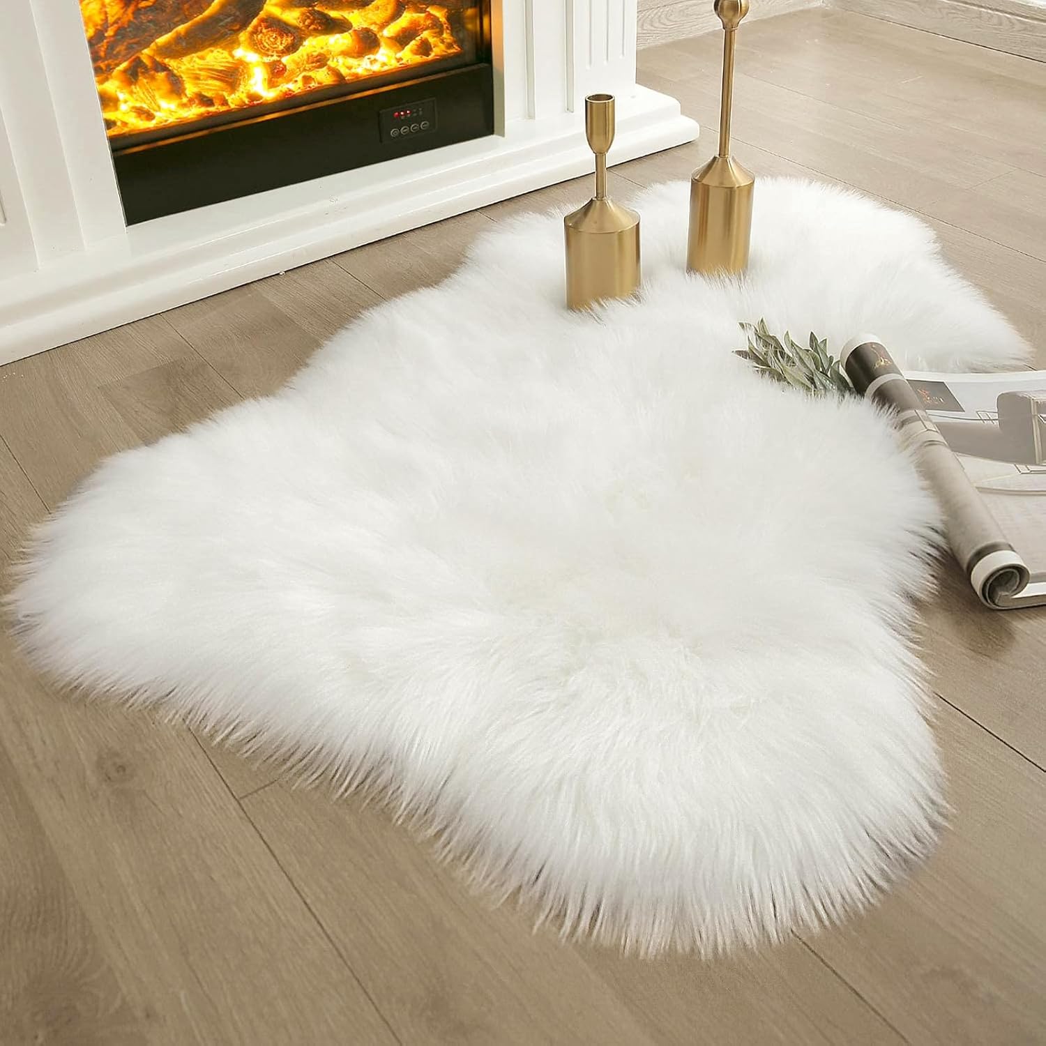Detalle 2 de Ashler Faux Fur Rug 2x3 ft shag rug 🏡