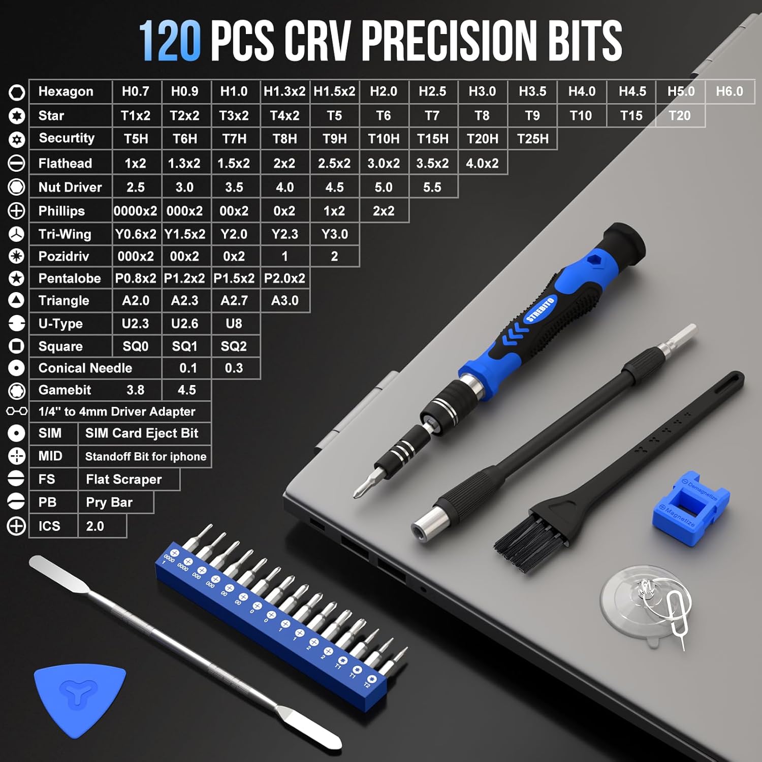 Detalle 2 de STREBITO Electronics 142-piece precision screwdriver set ðŸ›