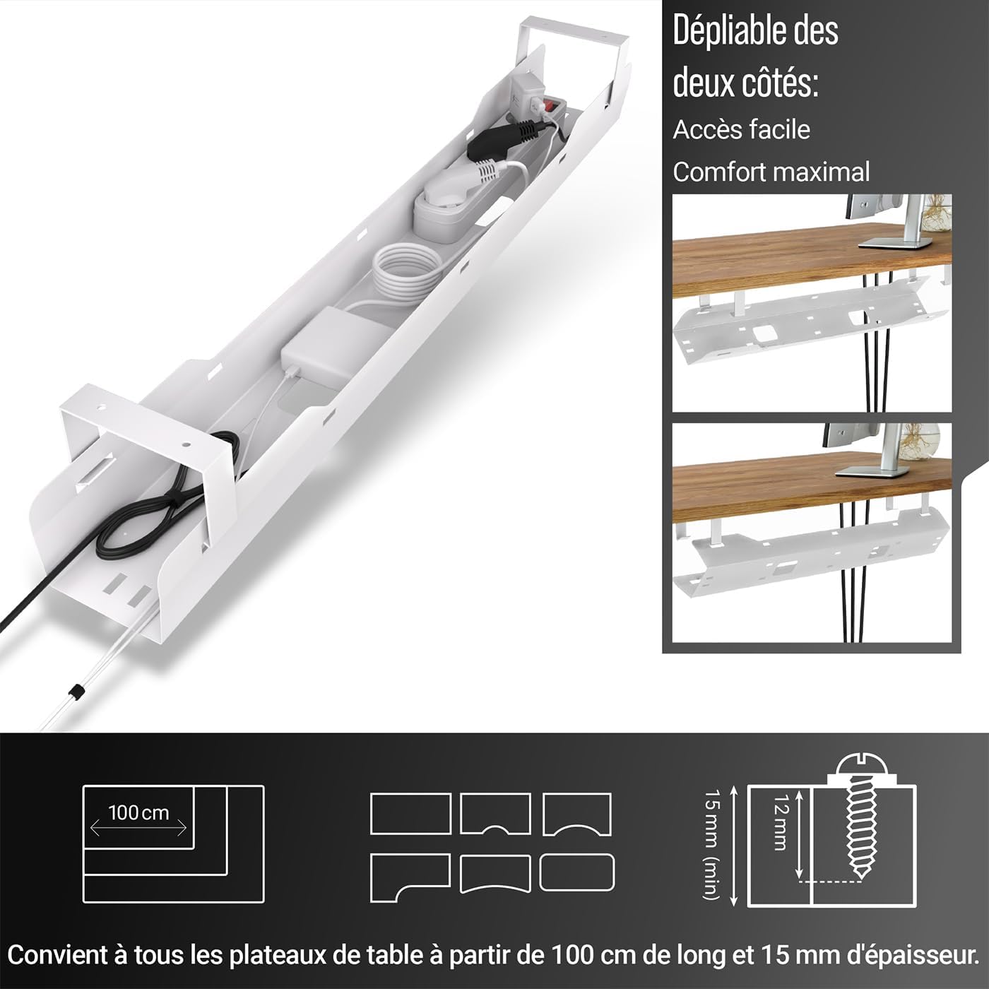 Detalle 1 de Cache Cable Ultimate Setup Goulotte de bureau