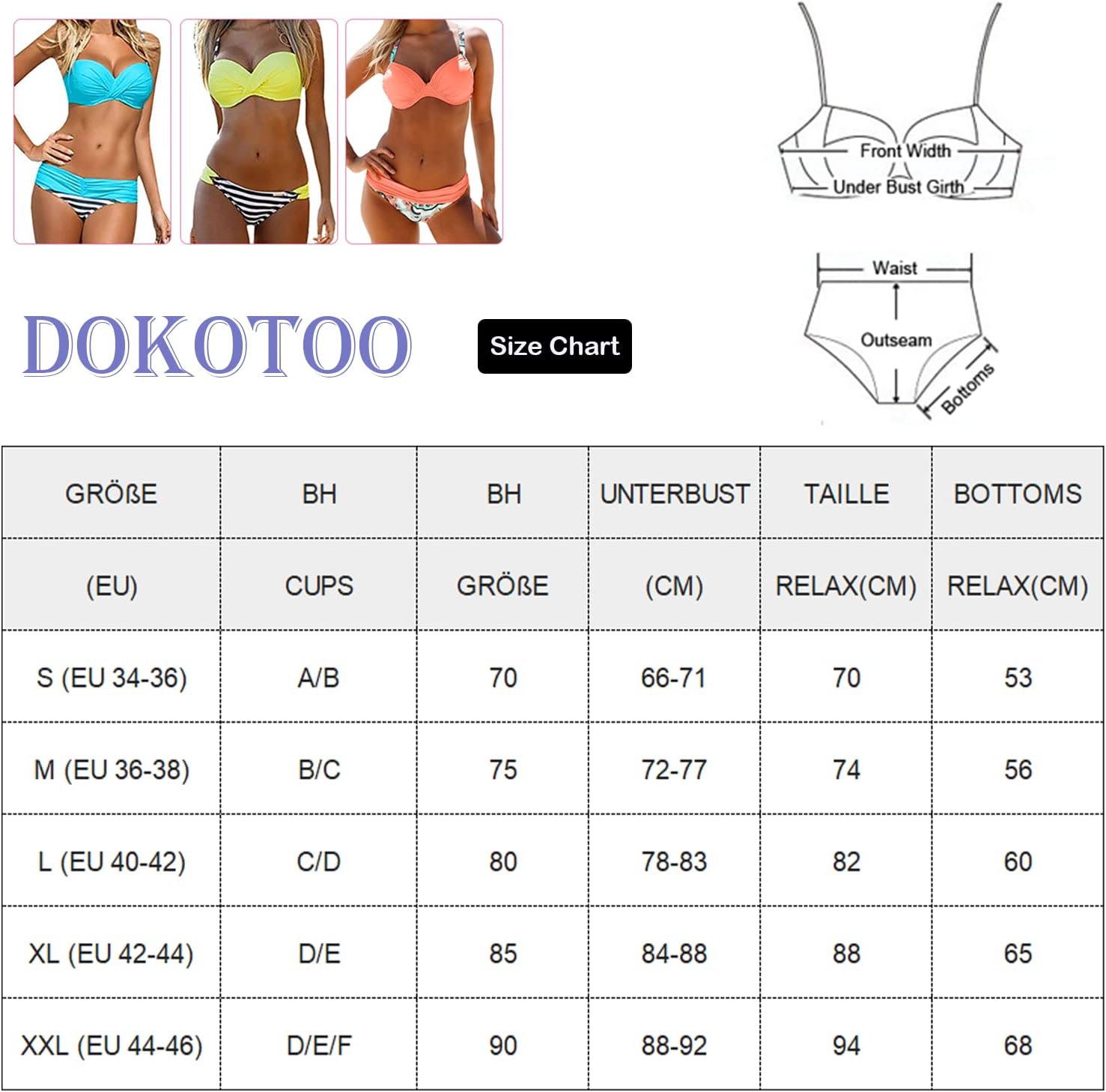 Thumbnail 5 de Dokotoo Damen Bikini Set Sexy Push Up