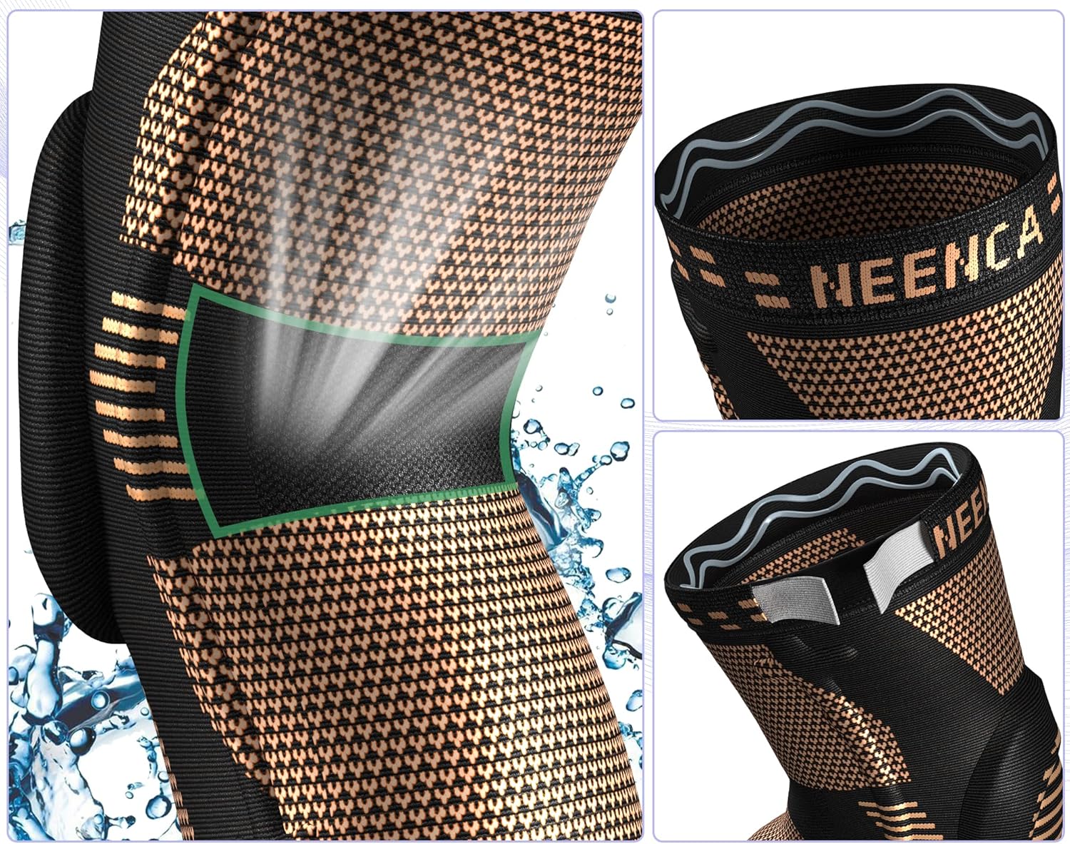 Thumbnail 3 de NEENCA 2 Pack Knee Braces with Patella Gel Pad and Side Stabilizers