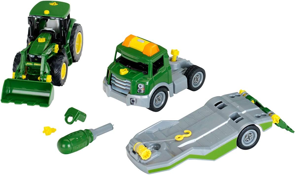 Thumbnail 1 de Theo Klein 3908 Transporter mit John Deere Traktor I Schraubset (inkl. Schraubendreher) – Spielzeug für ab 3 Jahren