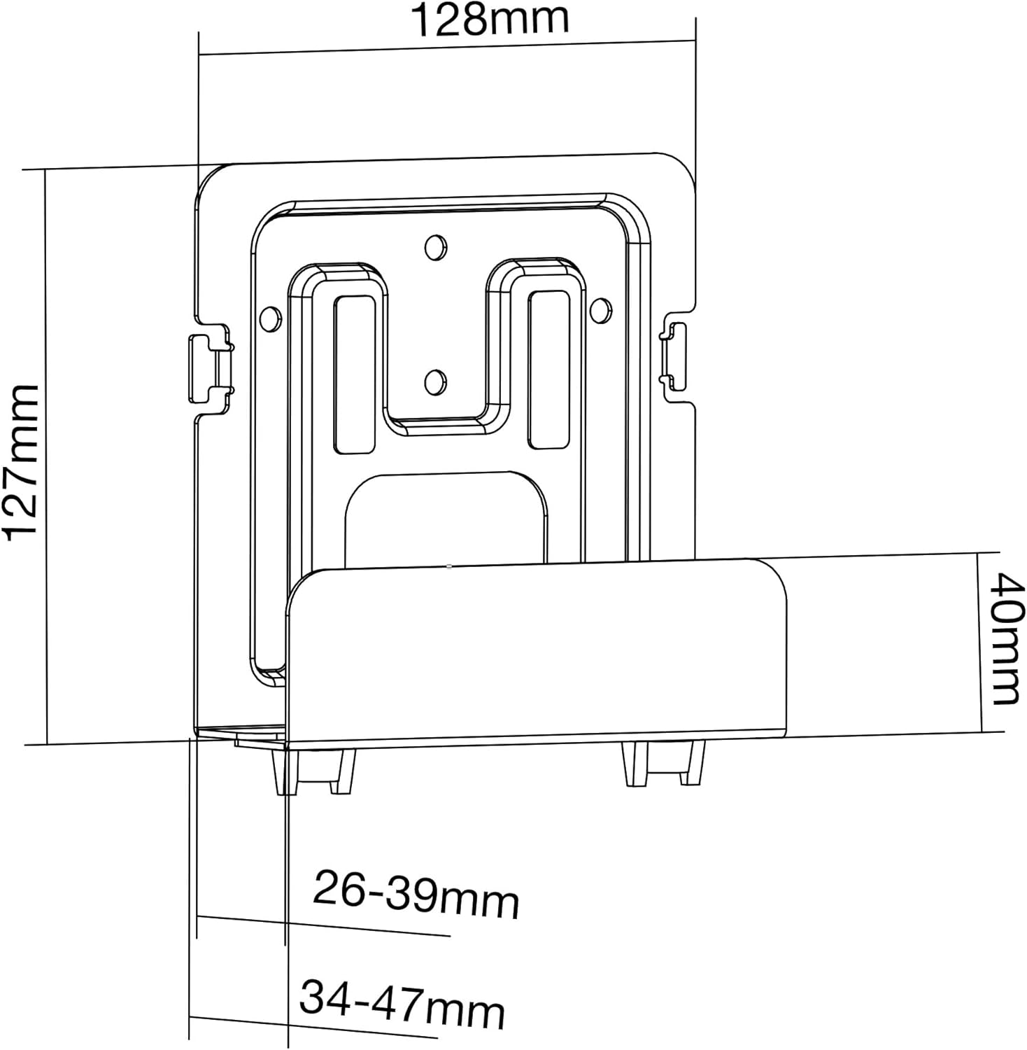 Thumbnail 3 de InLine Halterung für Mediageräte/Streaming-Boxen, 26–39 mm (InLine®)