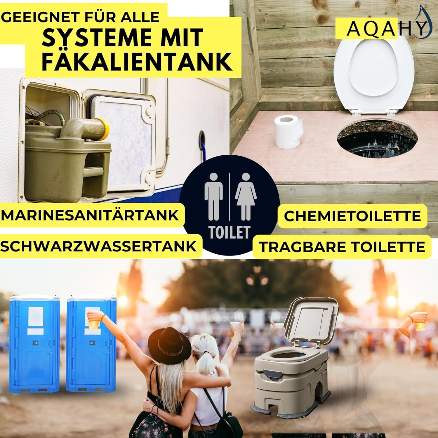 Thumbnail 4 de AQAHY Camping-Toiletten-Zusatz Tabs „blue extra stark“ (Nadelwald WC Drops) – geruchsbindend für die Chemietoilette