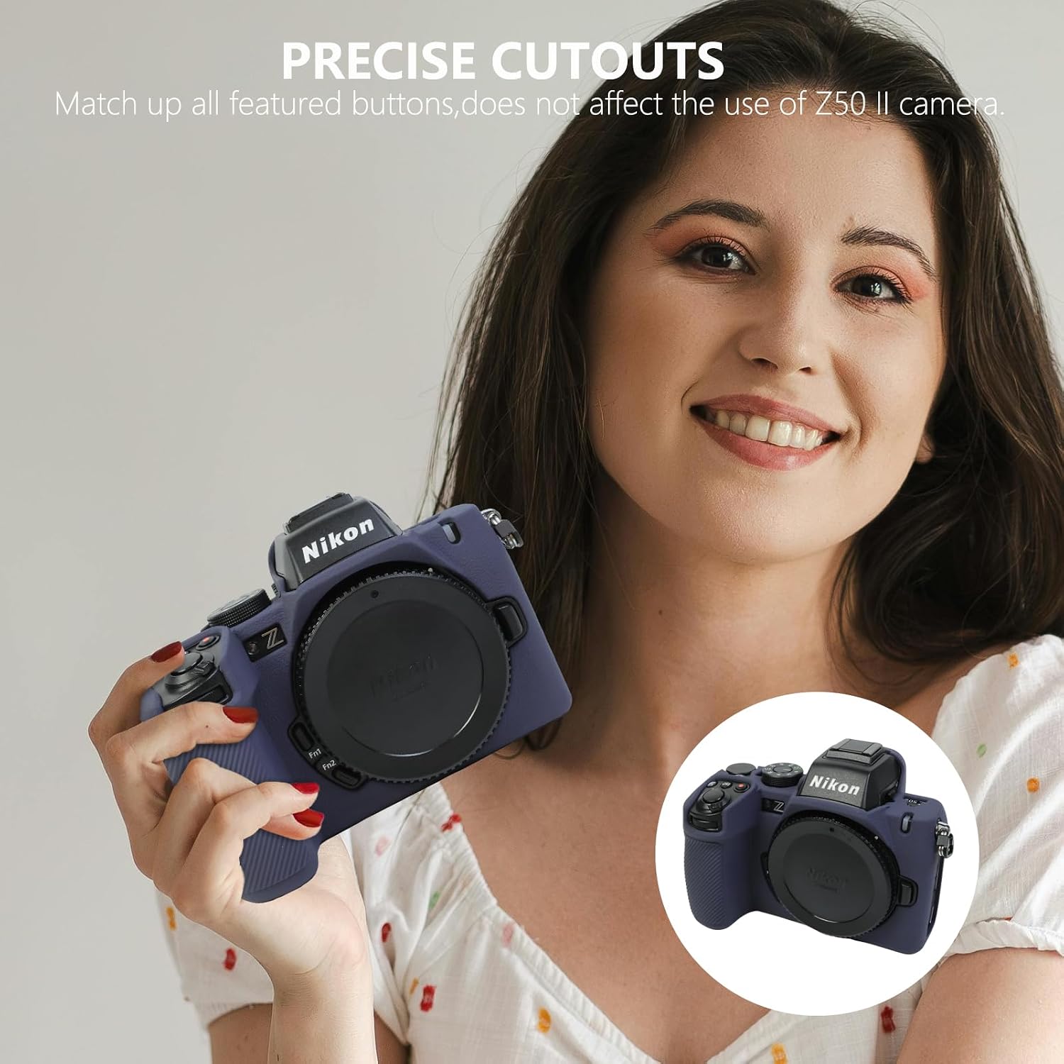 Detalle 2 de Z50 II Schutzhülle aus Silikon, ultradünn, blau – passgenau für Nikon Z50 II