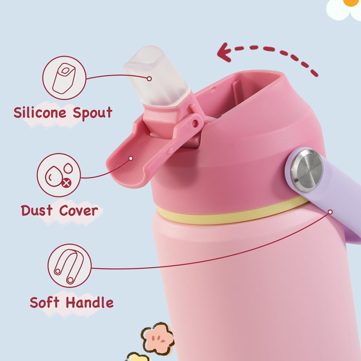 Thumbnail 3 de Fijinhom Kids Water Bottle (360ml) – Stainless Steel Insulated with Straw, Pink