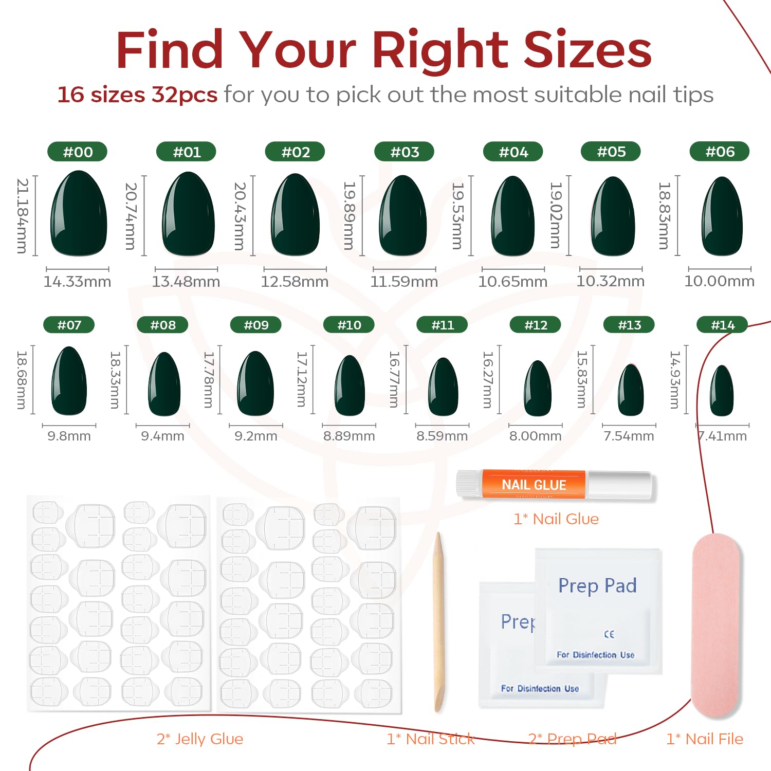 Detalle 2 de Modelones Press On Nails 32 pcs for St. Patrick’s