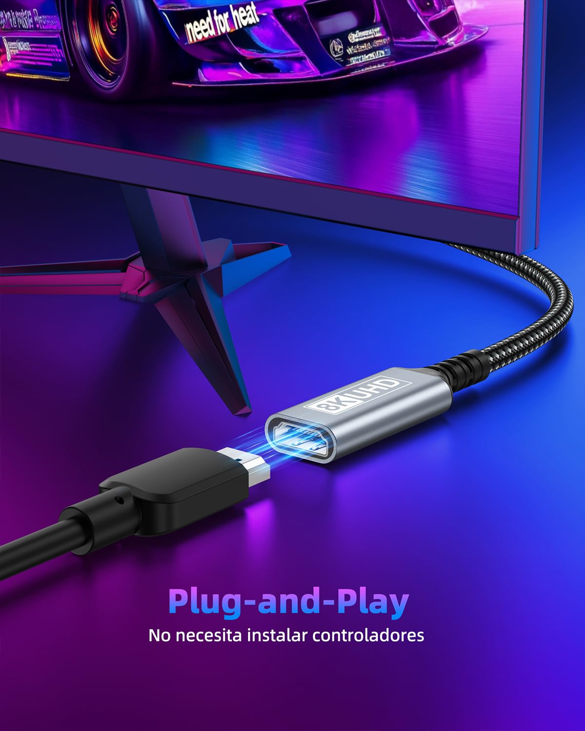 Thumbnail 4 de ZEENVIC Cable Alargador HDMI 1M 48Gbps