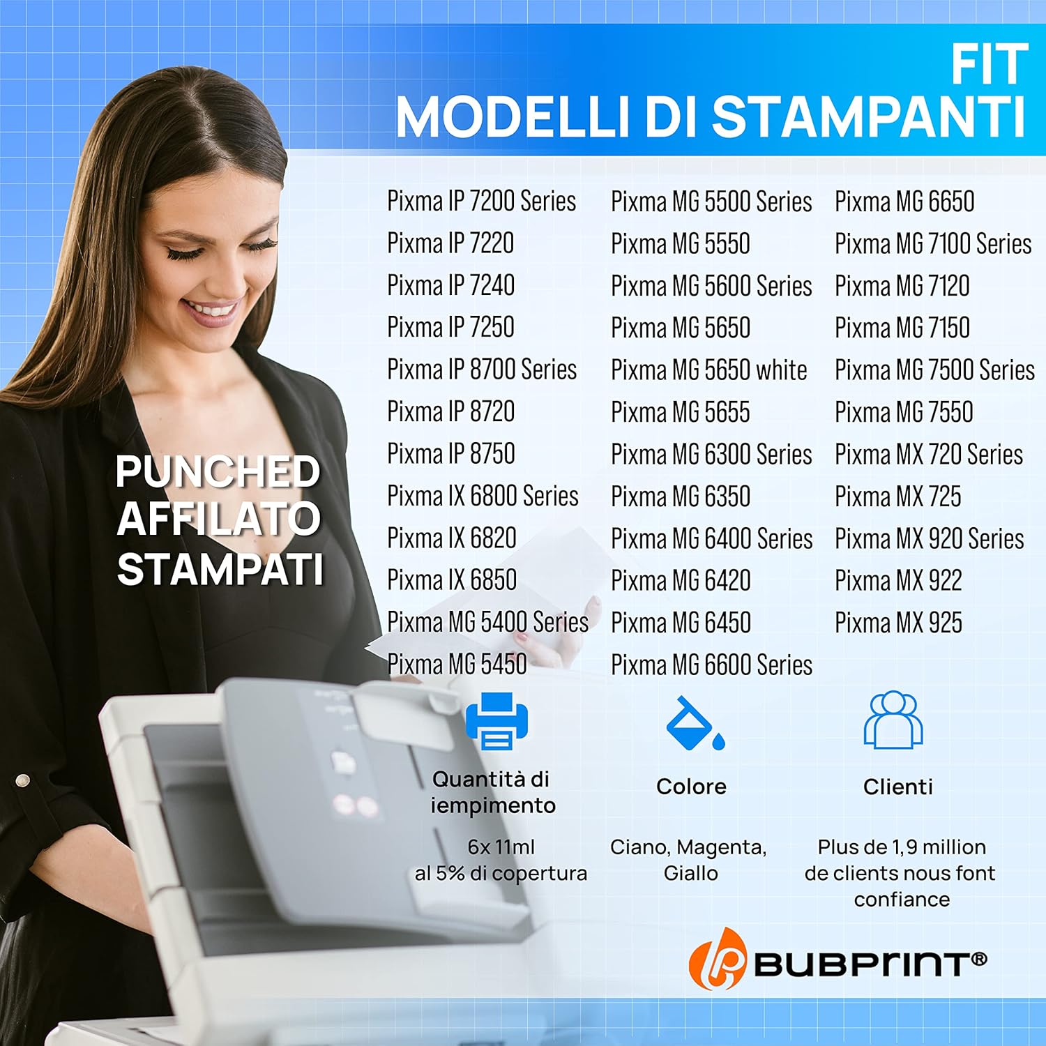 Thumbnail 1 de Bubprint 6 Cartucce d'inchiostro compatibili per Canon CLI-551 XL – Pacco multipack