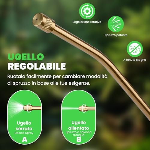 Detalle 2 de HYCHIKA Spruzzatore a pressione 5 litri con ugello regolabile e lancia angolata
