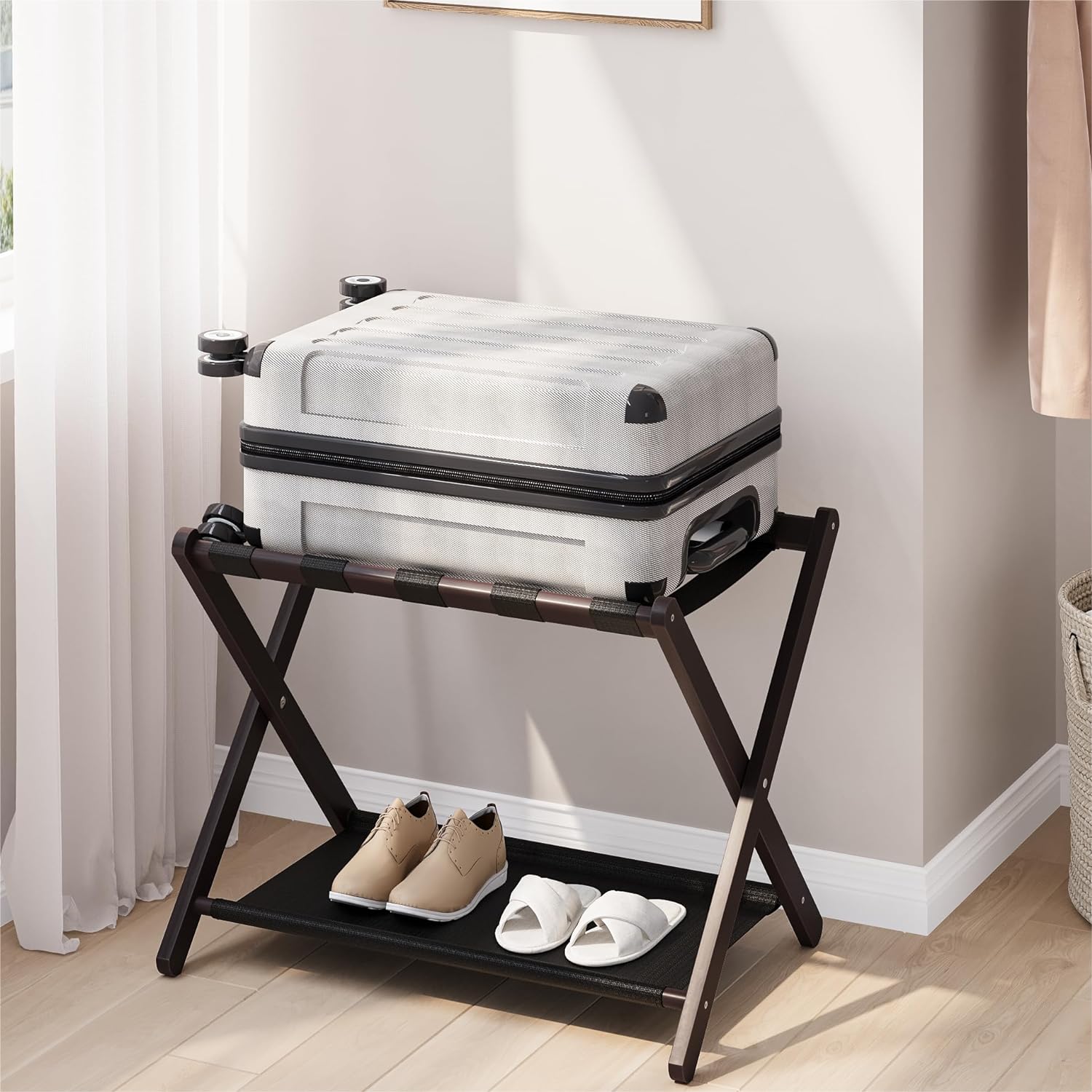 Thumbnail 6 de Smart FENDEE Luggage Rack, Bamboo