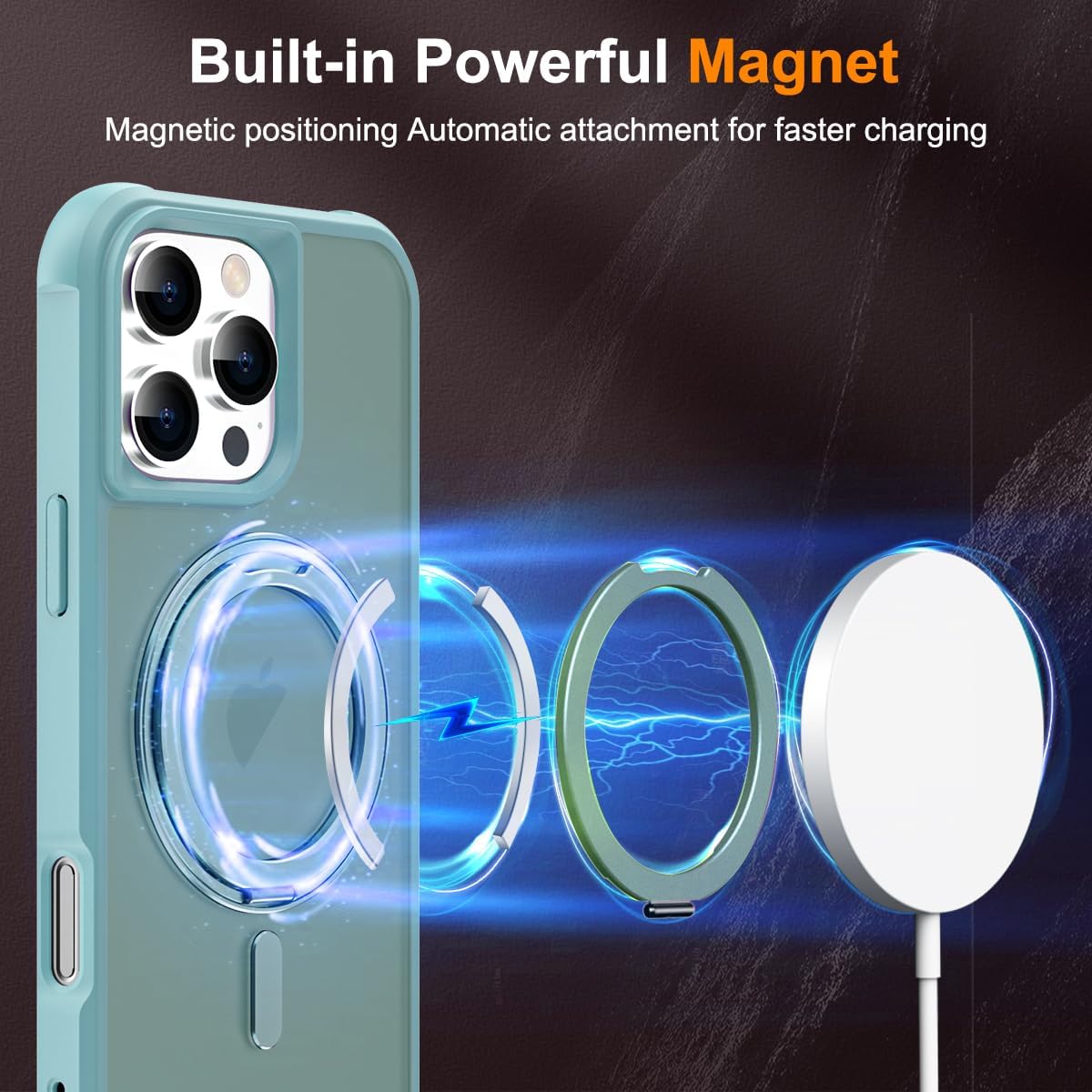 Thumbnail 2 de TOKVANZ iPhone 16 Pro Case with 360° Rotatable Magnetic Ring Stand