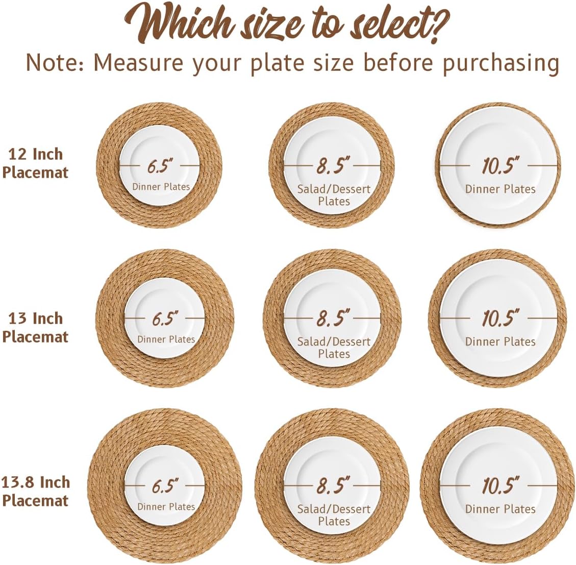 Thumbnail 2 de 13 in Round Woven Placemats Set of 10