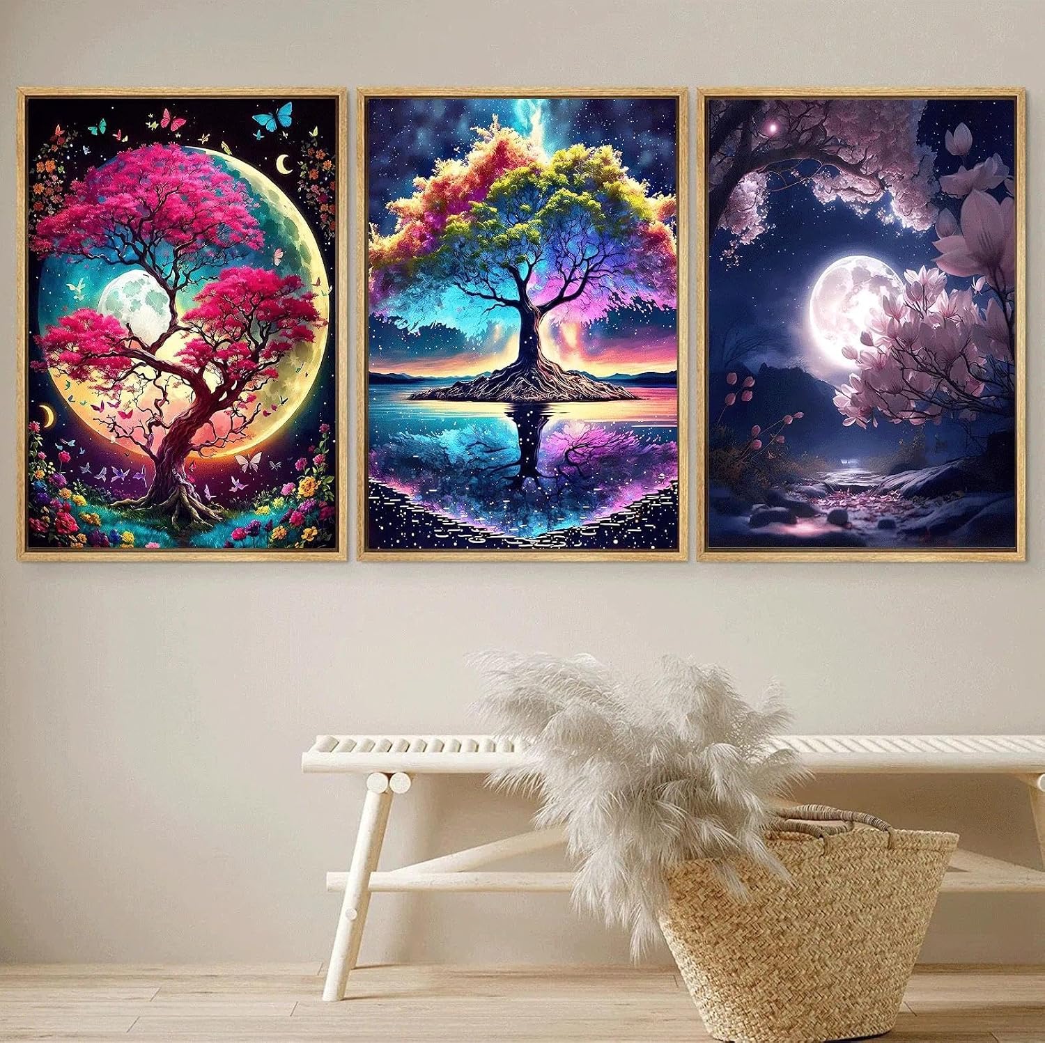 Thumbnail 3 de JATOK 3 Packs Paint by Numbers for Adults – 16x20in/40x50cm, Rolled Canvas, Landscape