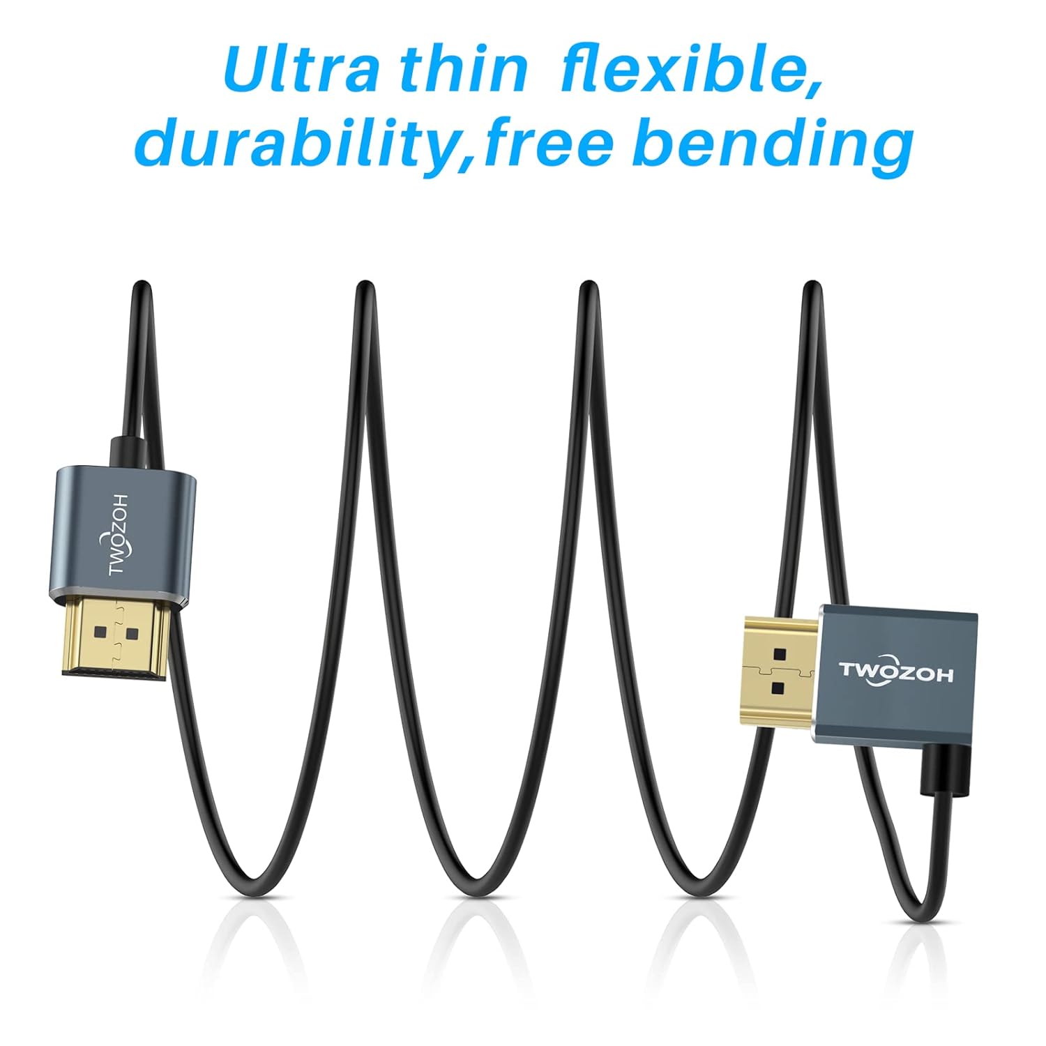 Thumbnail 1 de Twozoh Flexible HDMI Cable Left Angled 90° 3M — Ultra-thin, 4K@60Hz