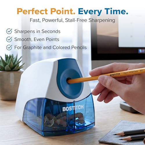 Detalle de Bostitch Office Electric Pencil Sharpener — Heavy-Duty, Stall-Free Motor for Classroom & Desk