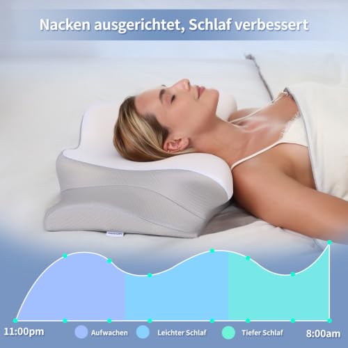 Thumbnail 6 de Missleep Nackenstützkissen – ergonomisches Memory-Foam-Kissen mit zwei Höhen, Kühlbezug