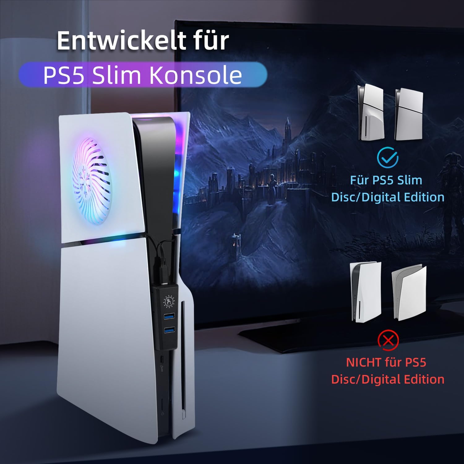 Detalle de Mcbazel PS5 Slim 2 USB RGB