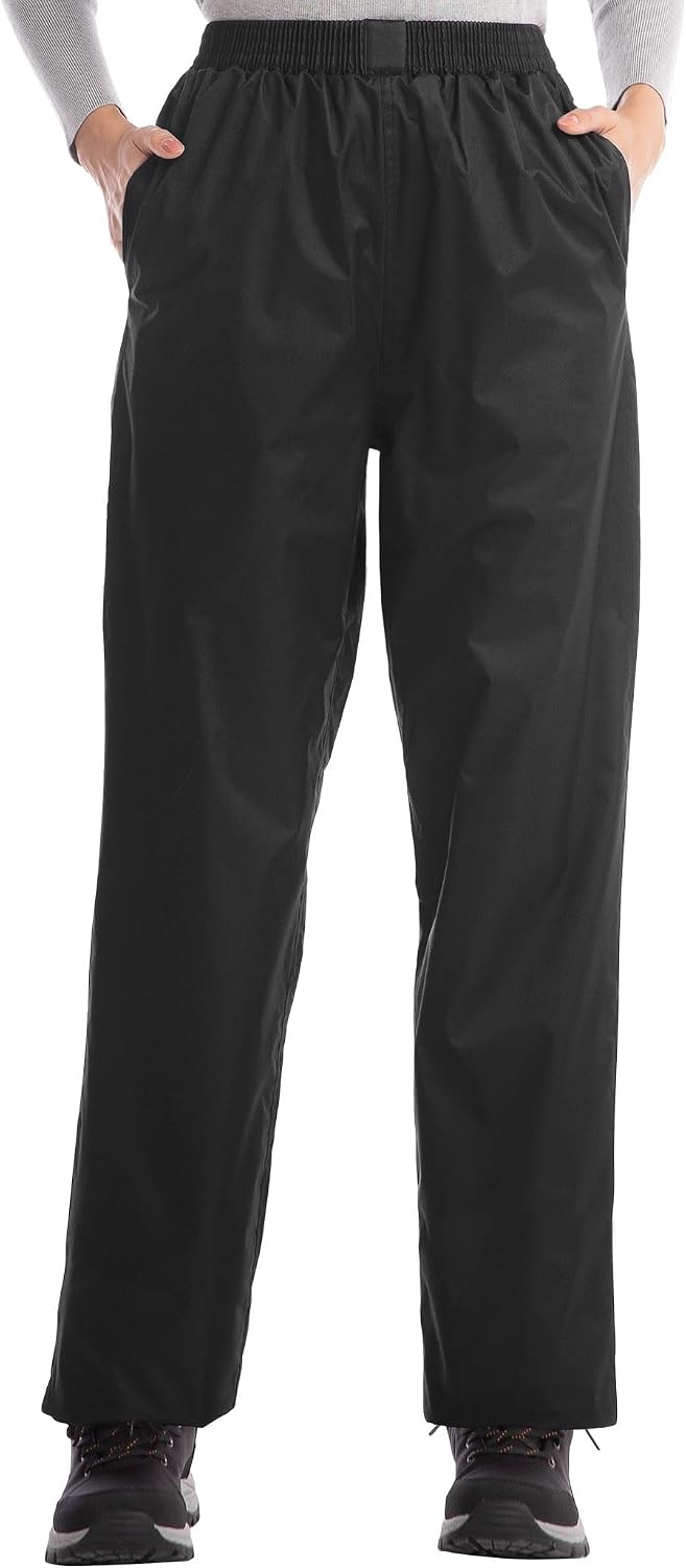 iCreek Women's Rain Pants: Waterproof, Windproof Over Pants for Outdoor Activity