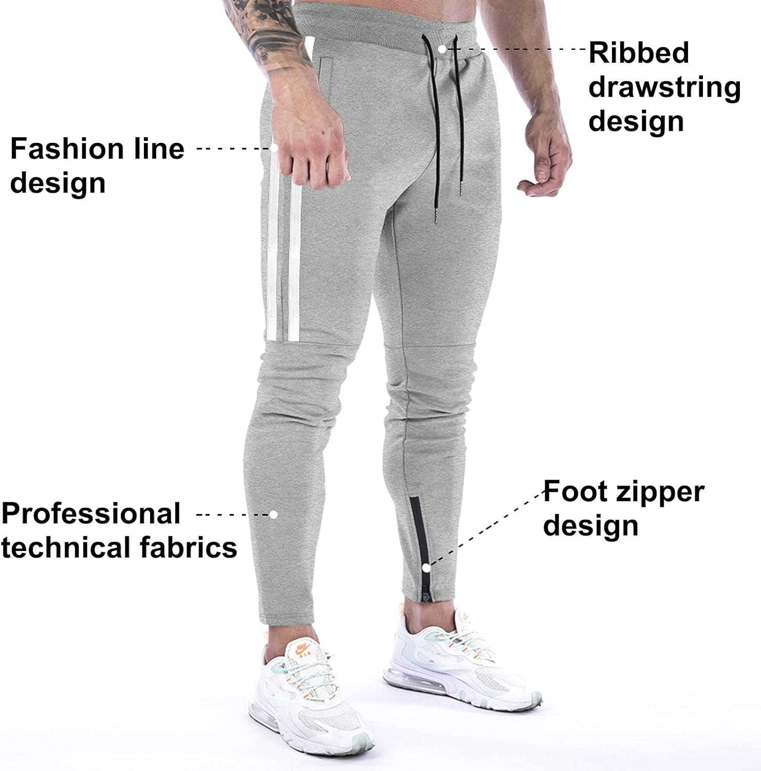 Thumbnail 4 de Suwangi Pantalon de jogging homme léger avec poches zippées pour sport et entraînement