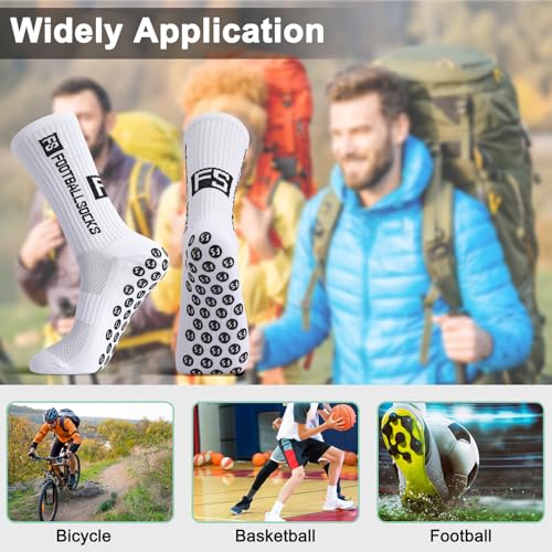 Detalle de Apricitie Fußballsocken 39-46 – 6 Paar, Weiß/Schwarz/Blau