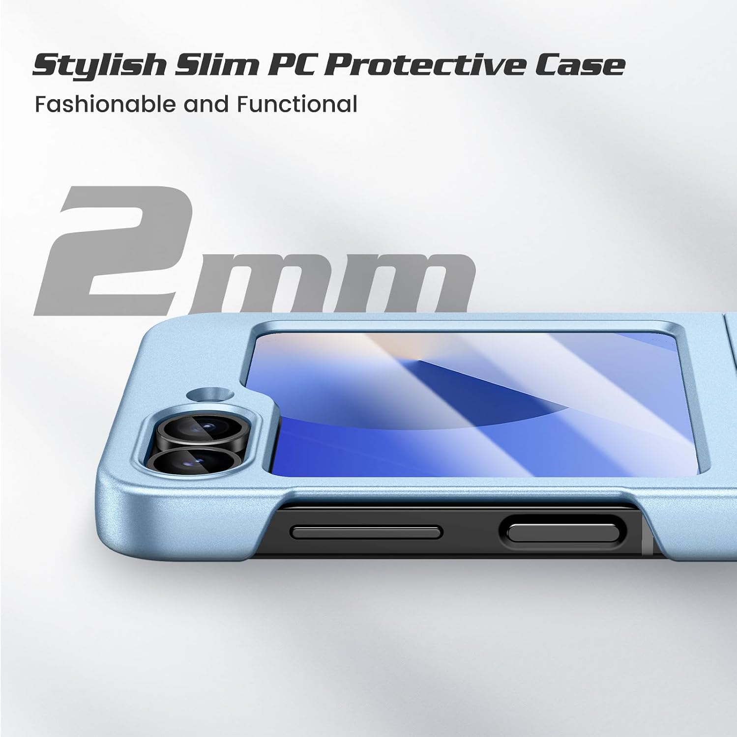 Detalle de Coque Doeshine pour Samsung Galaxy Z Flip 6 / Z Flip 7 FE : protection écran verre trempé et charge sans fil