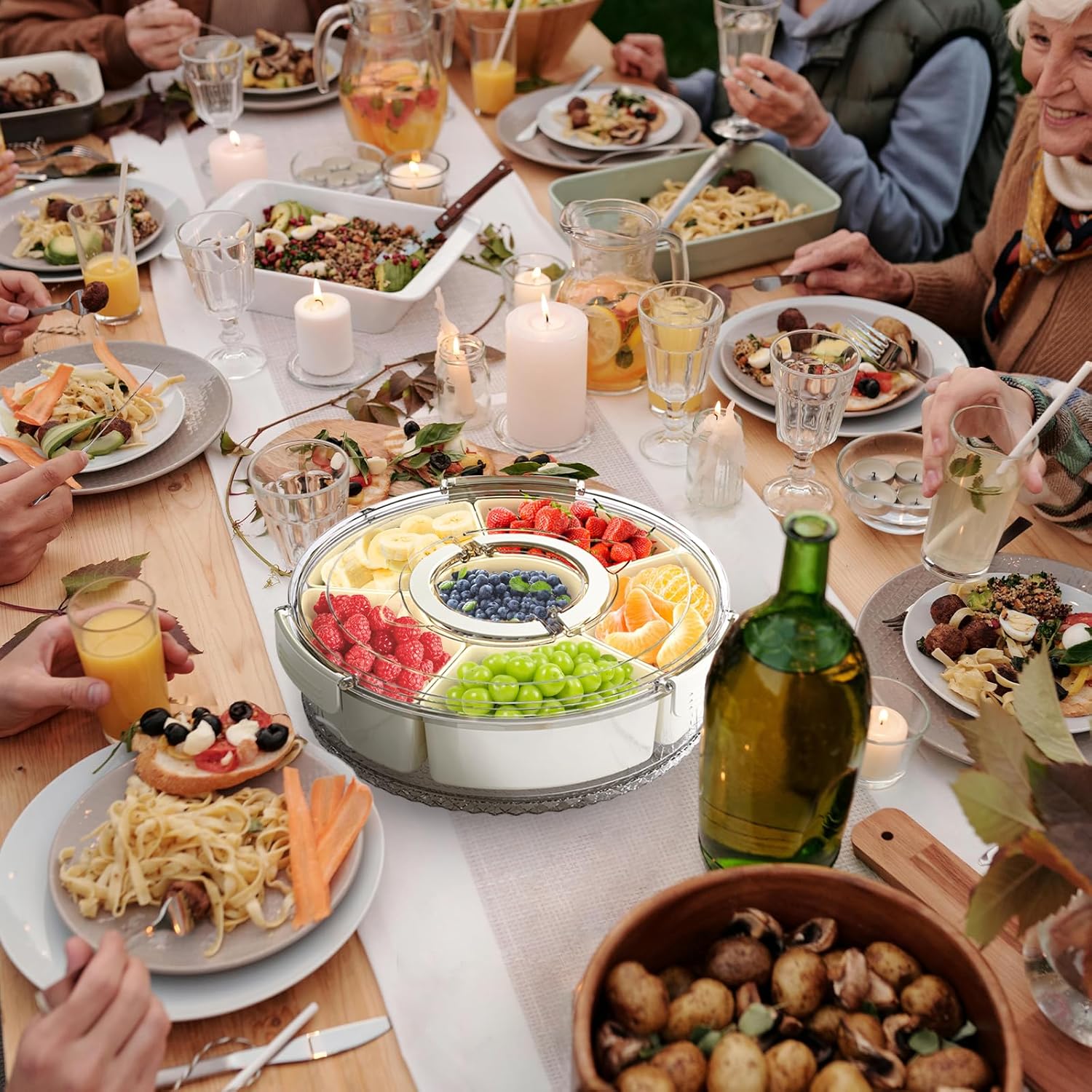 Detalle 2 de riyeloi Divided Serving Tray 6-Compartment