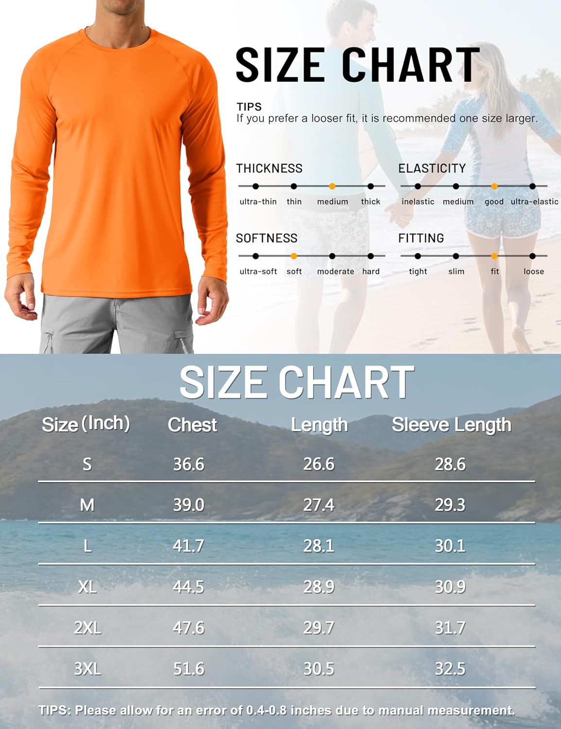 Thumbnail 6 de TACVASEN Men's UV Protection UPF 50+ Long Sleeve T-Shirt – Outdoor Utility for Active Brits