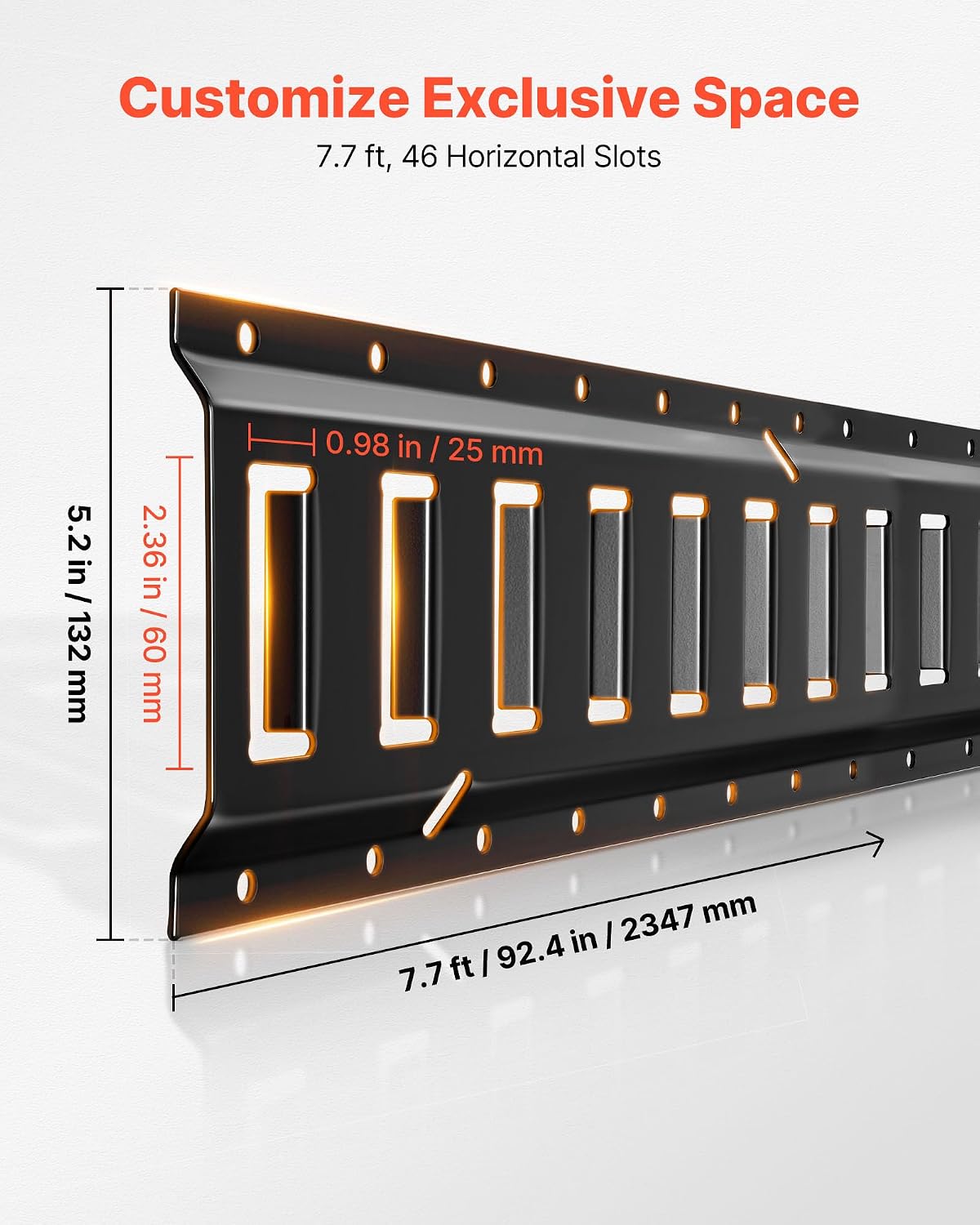 Detalle 2 de VEVOR kit rails d’arrimage E-Track (lot de 4 rails 2,3 m) – capacité annoncée 909 kg