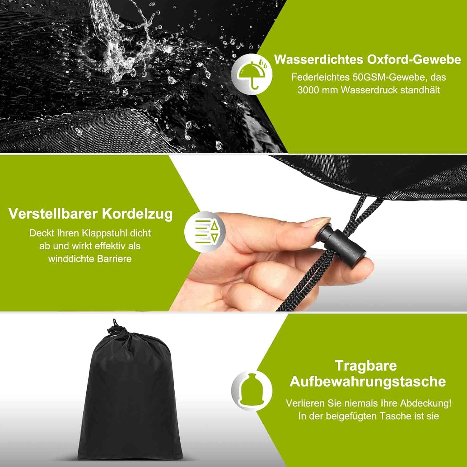 Thumbnail 3 de Ezilif Klappstuhl-Schutzhülle 2er Set 70 x 110 cm