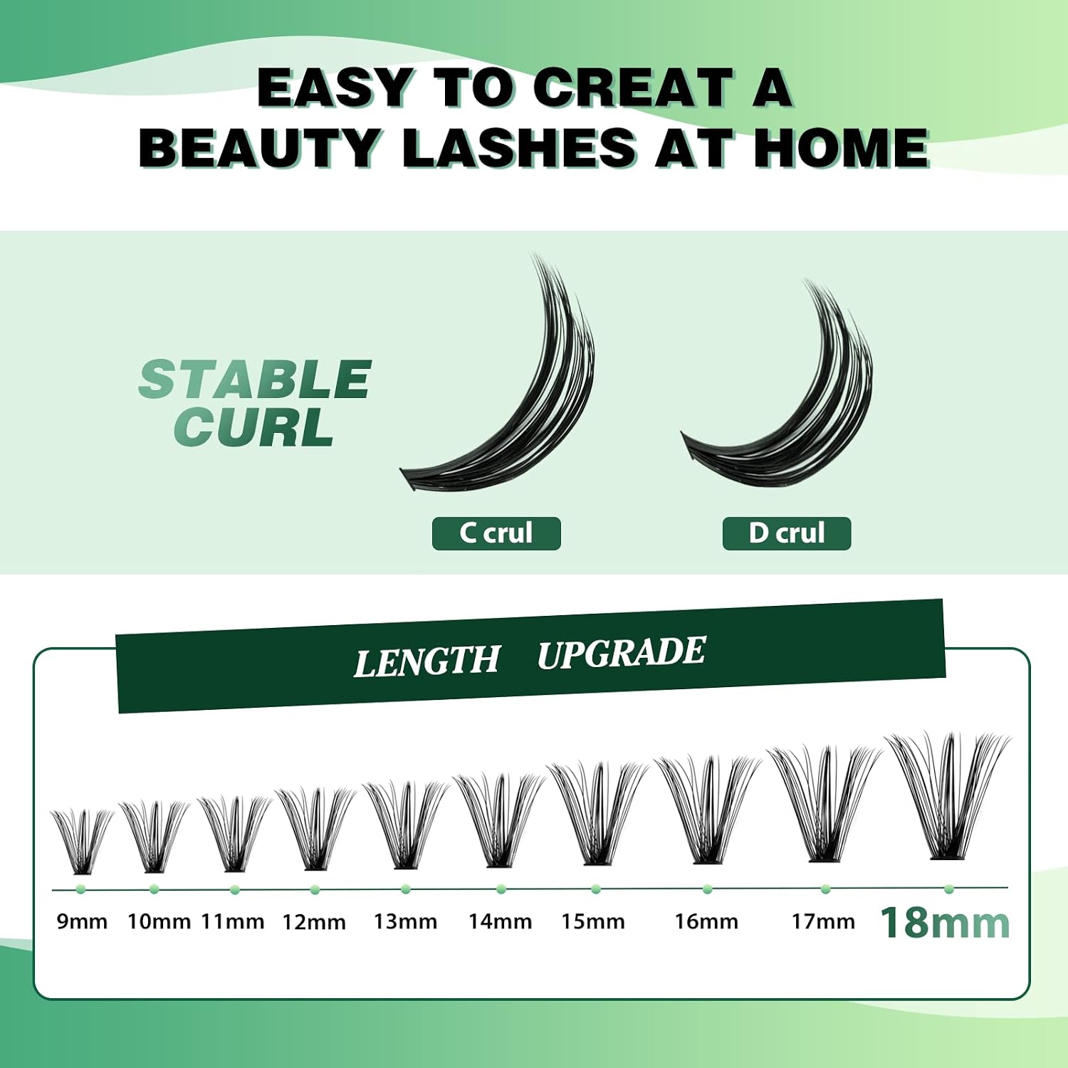 Thumbnail 4 de KEYYOU Lash Clusters 300pcs DIY Eyelash Extension Kit – Soft, Natural Volume with 9–18mm Mixes