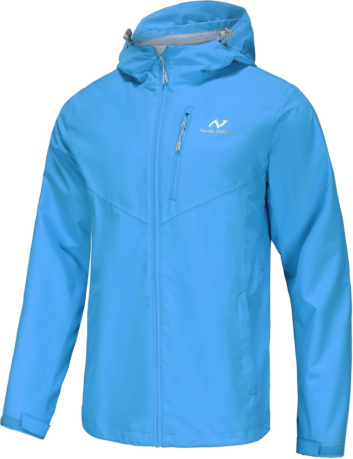 Detalle 2 de Nordic Outland Mens Lightweight Hooded Waterproof Rain Jacket – Breathable Raincoat for Outdoor Hiking