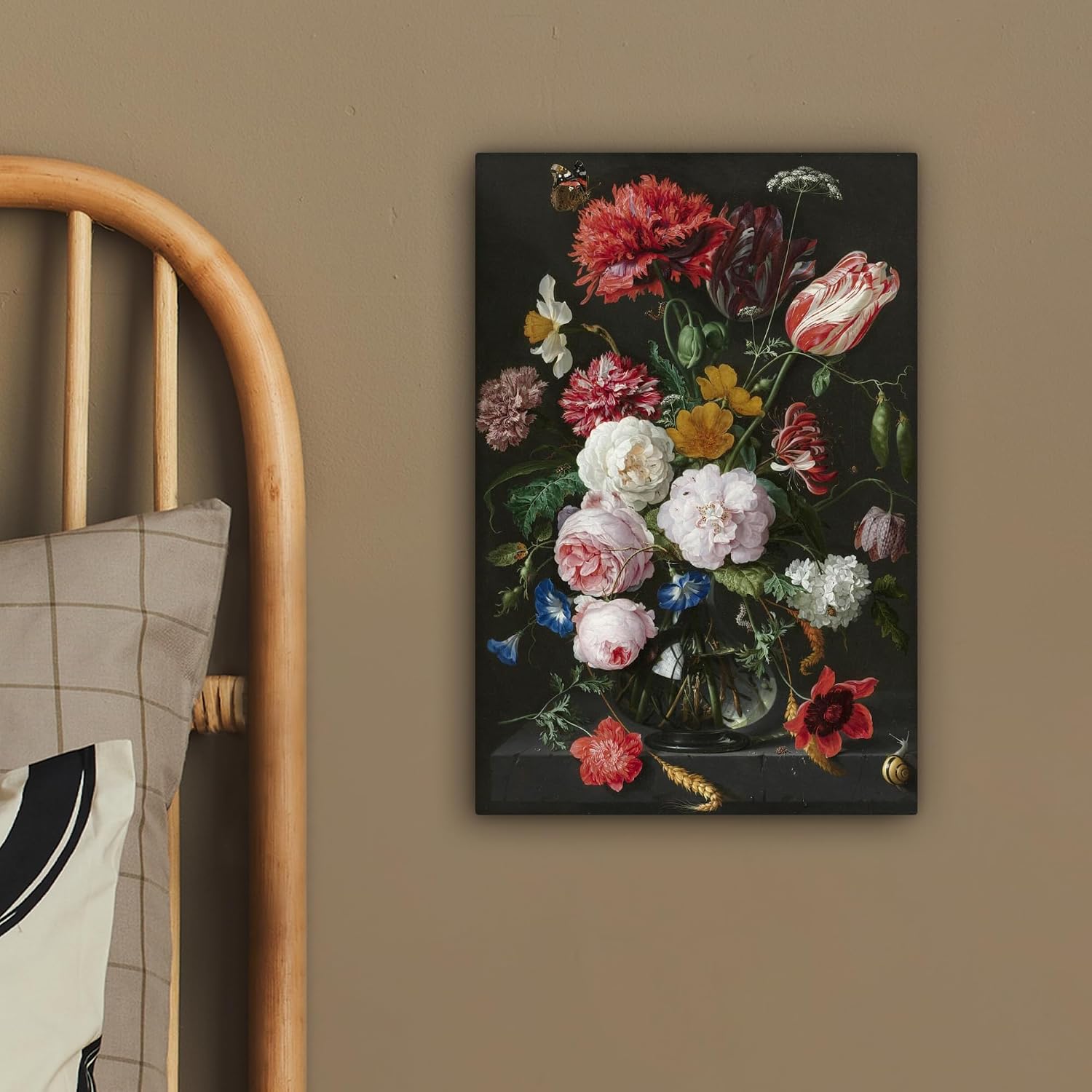 Detalle 2 de MuchoWow© canvasdoek 20 x 30 cm met bloemenstilleven van Jan Davidsz. Heem
