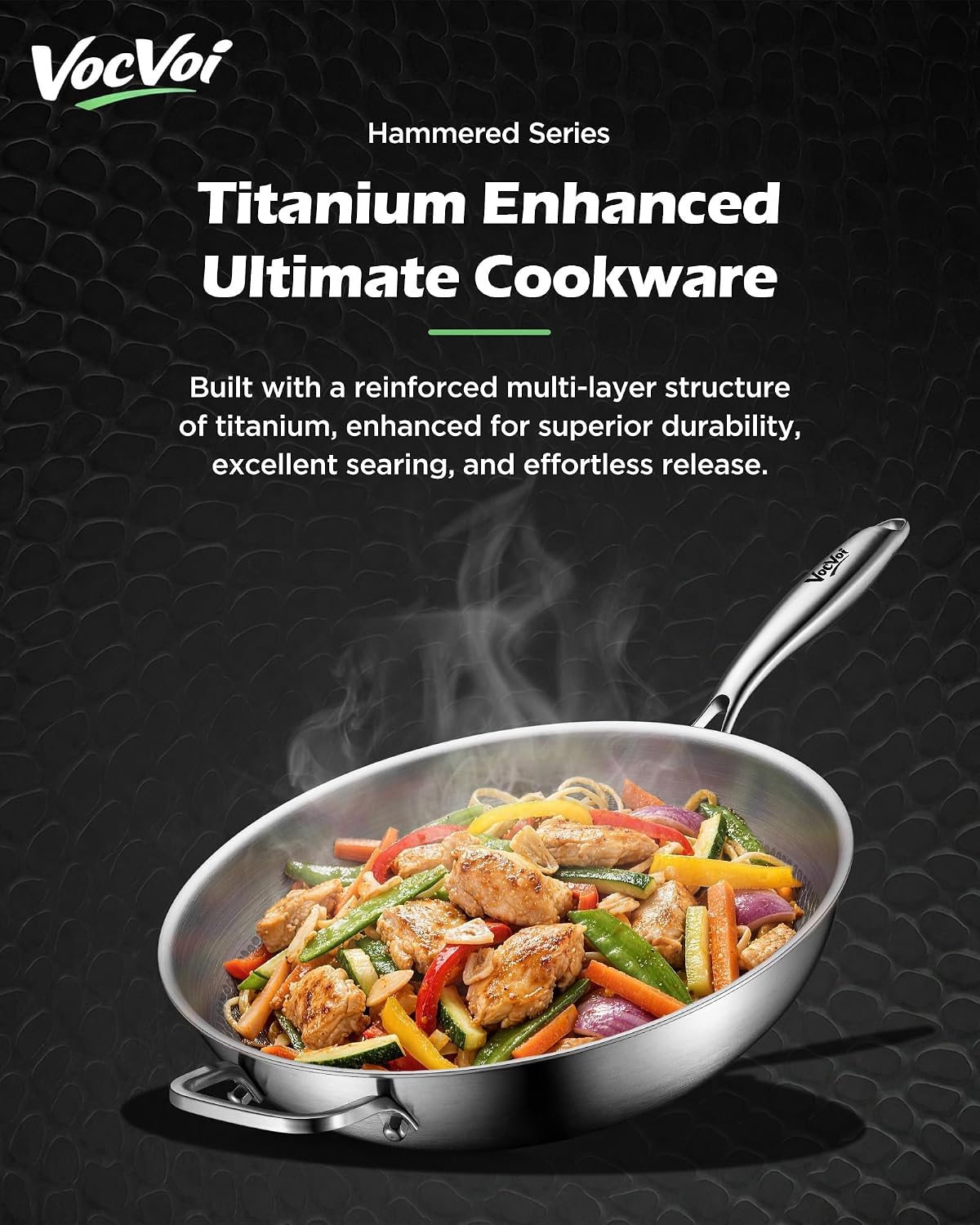 Detalle de VocVoi Titanium Wok Pan, 13-Inch