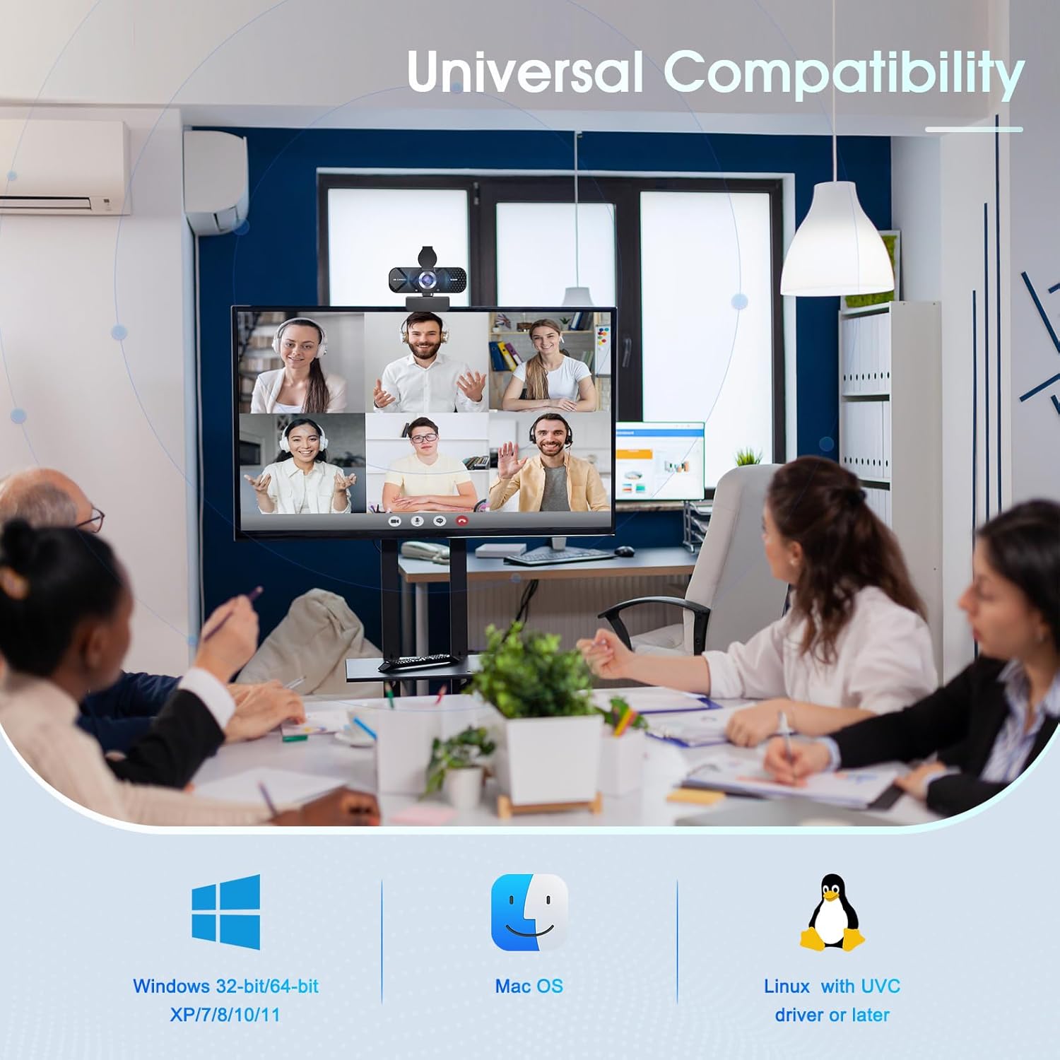 Thumbnail 6 de TRAUSI Full-HD-Webcam (1080p) mit Weitwinkel & Mikrofon – Plug & Play für Laptop, PC und Mac