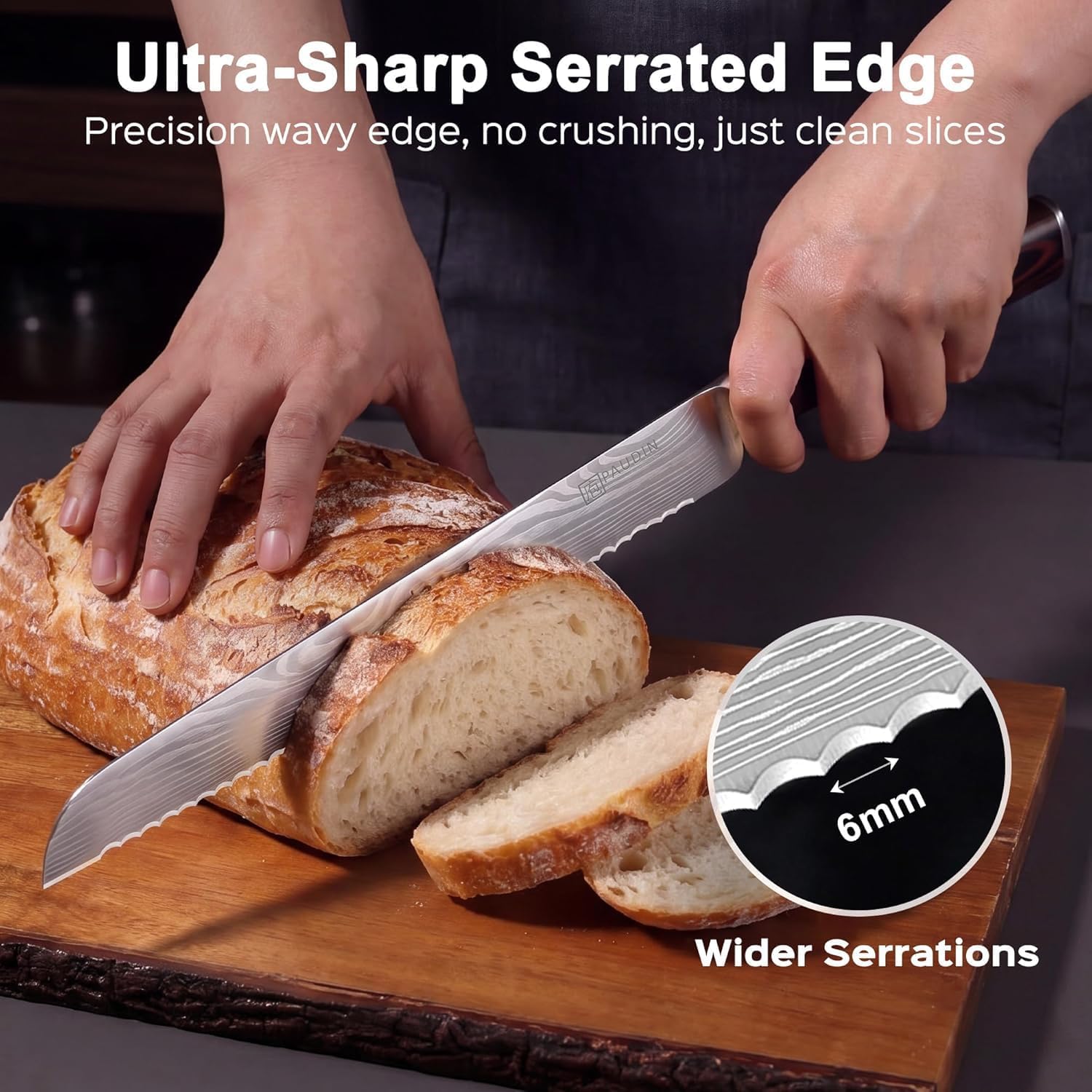 Thumbnail 1 de PAUDIN N4 8-Inch Bread Knife with Serrated High-Carbon Stainless Steel Blade