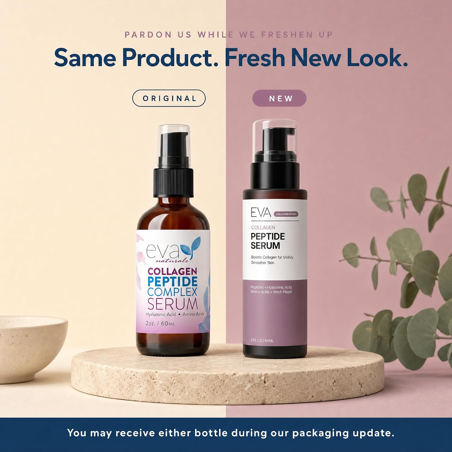 Detalle 2 de Eva Naturals Multi Peptide Face Serum (Fragrance-Free) – Anti-Aging Collagen Peptides for Plump & Firm Skin, 2 oz