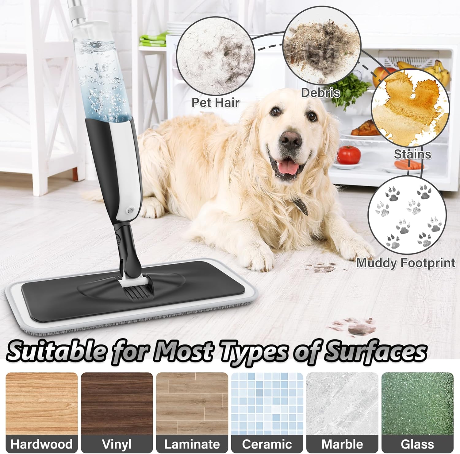 Thumbnail 3 de MANGOTIME Spray Mop with 4 Microfibre Pads