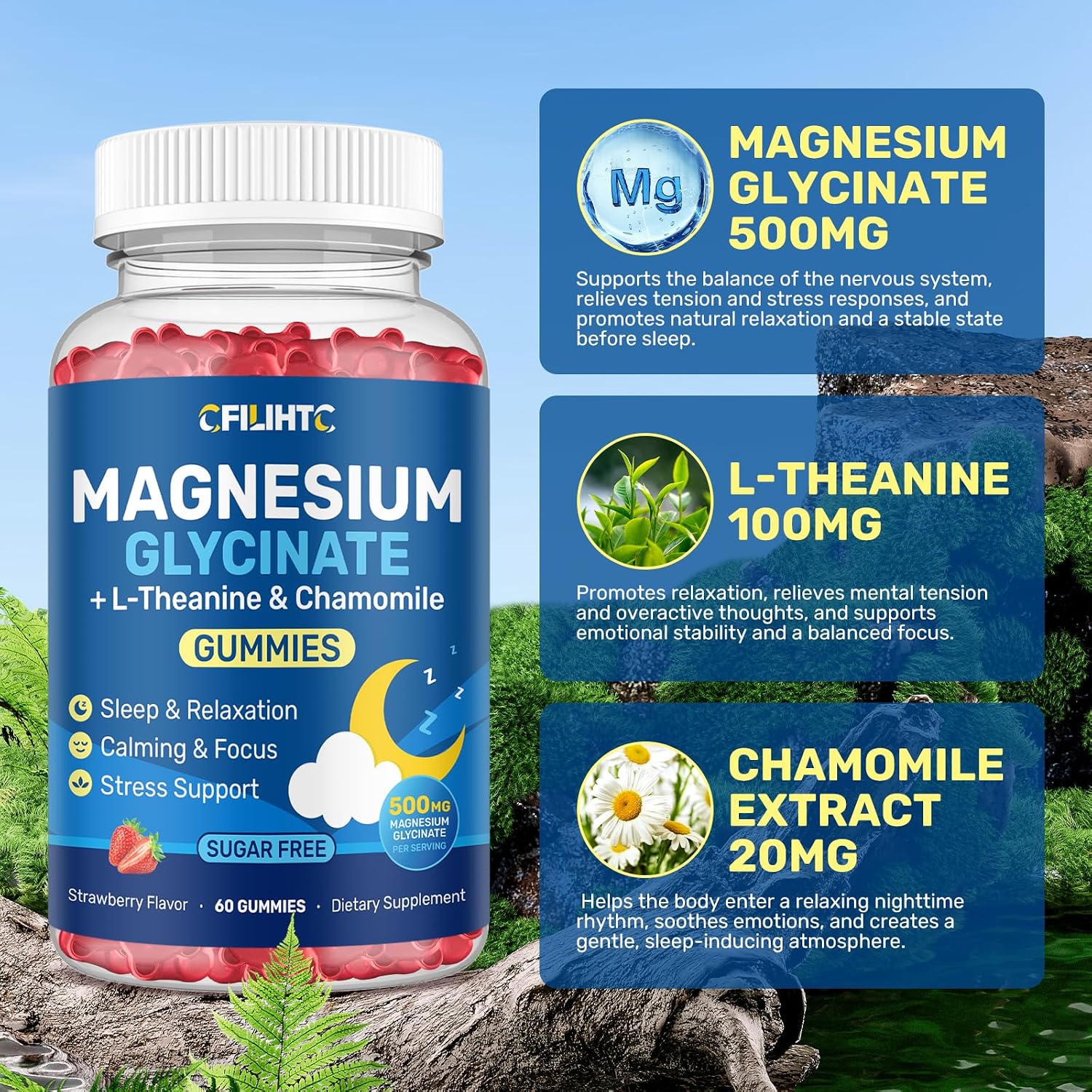 Detalle de Magnesium Glycinate Gummies 500 mg